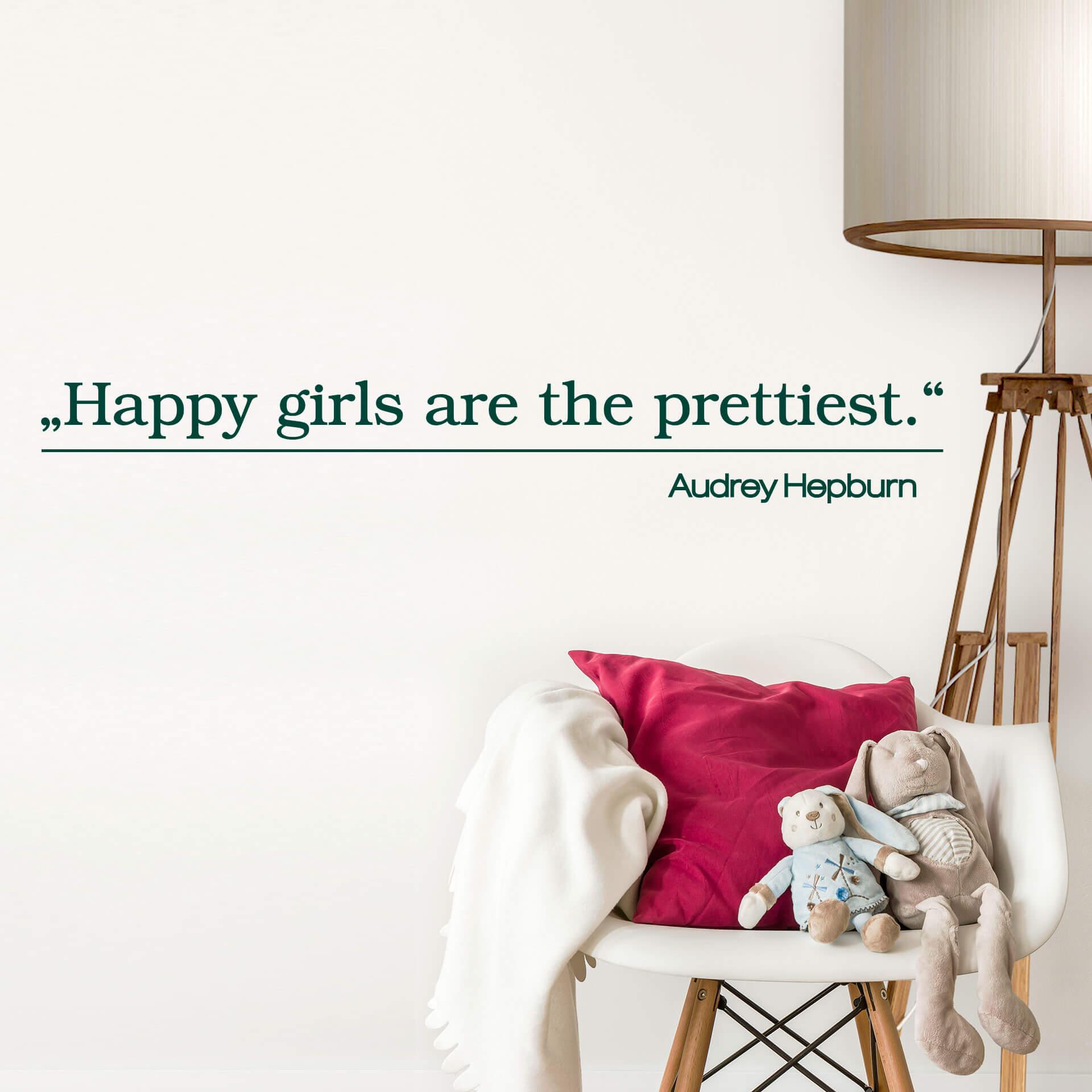Wallsticker - Happy girls are the prettiest 2