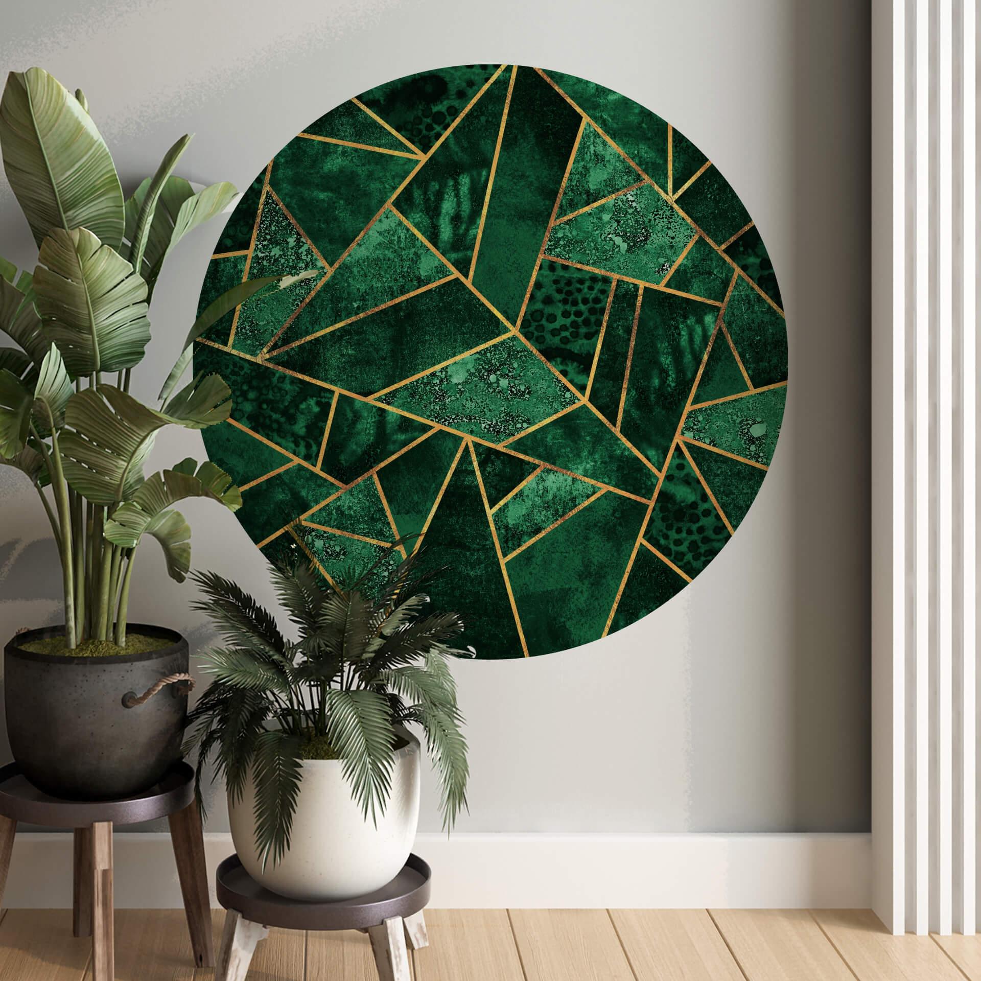 Muursticker Fredriksson Rond - Green Emeralds