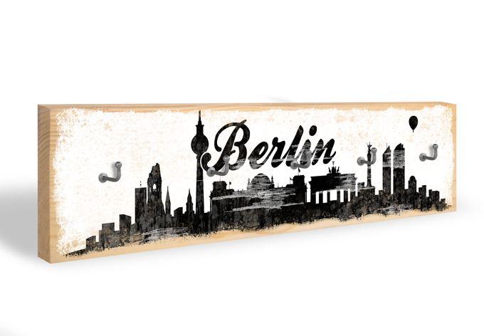 Sleutelbord Berlin Skyline 02 + 5 Haken