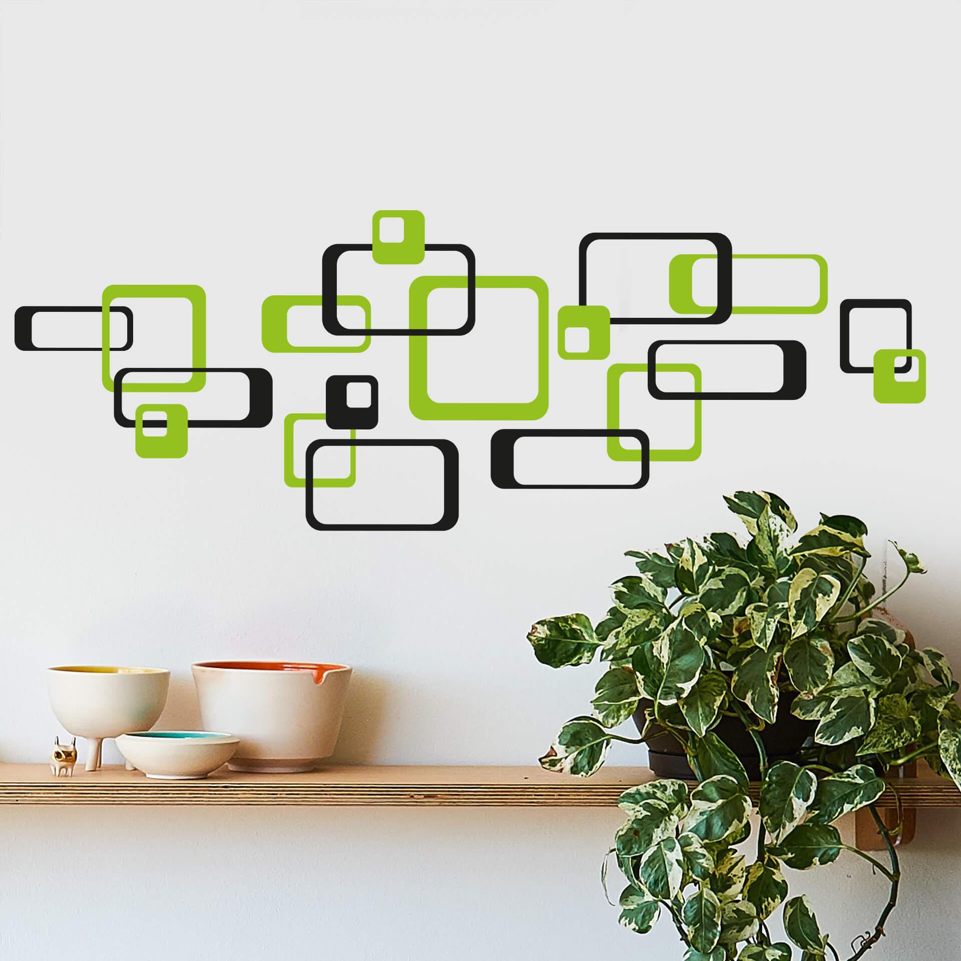 Wallsticker - Retro Rektangel Grøn