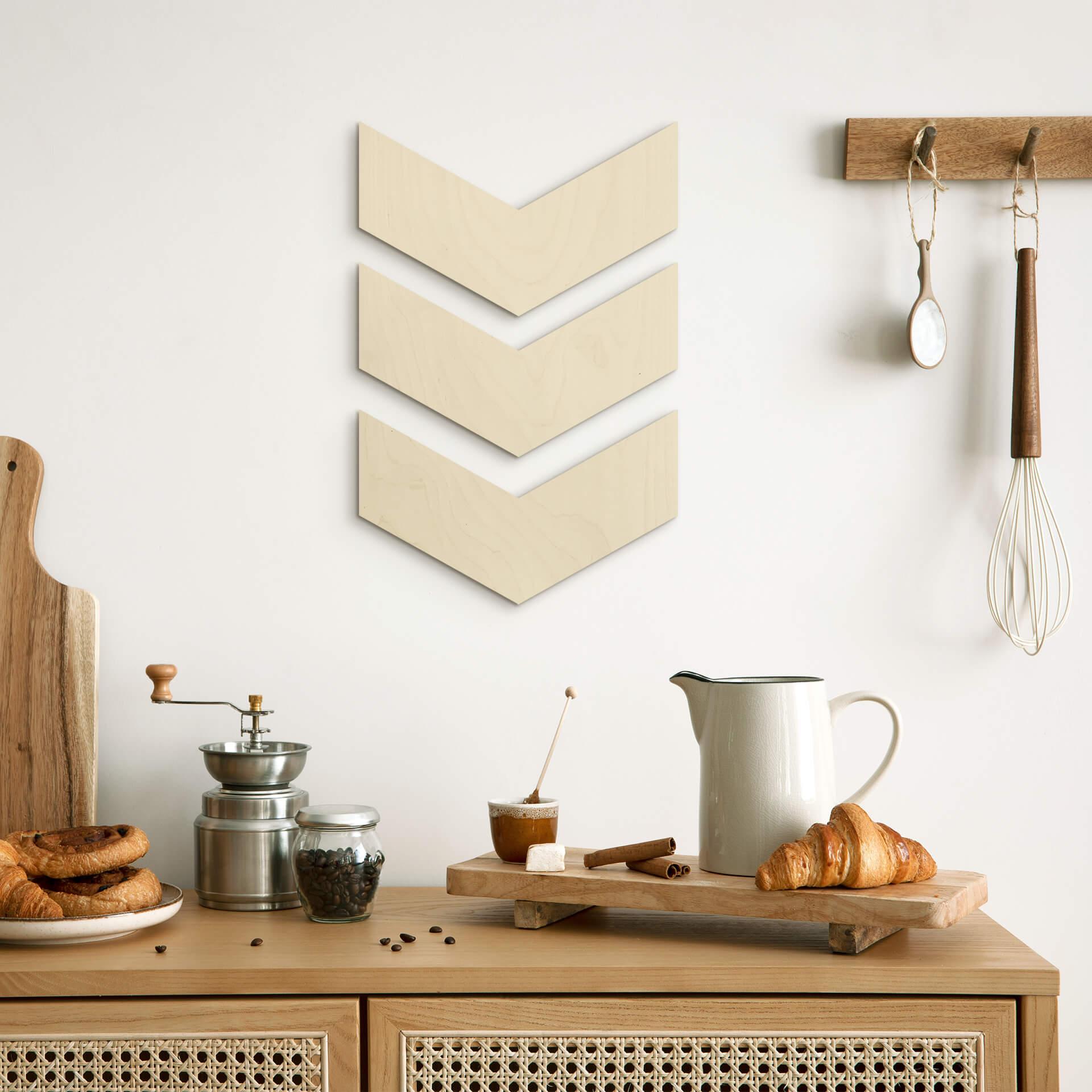 Décoration en bois -  Flèches de signalisation (3 pièces) - Placage de peuplier