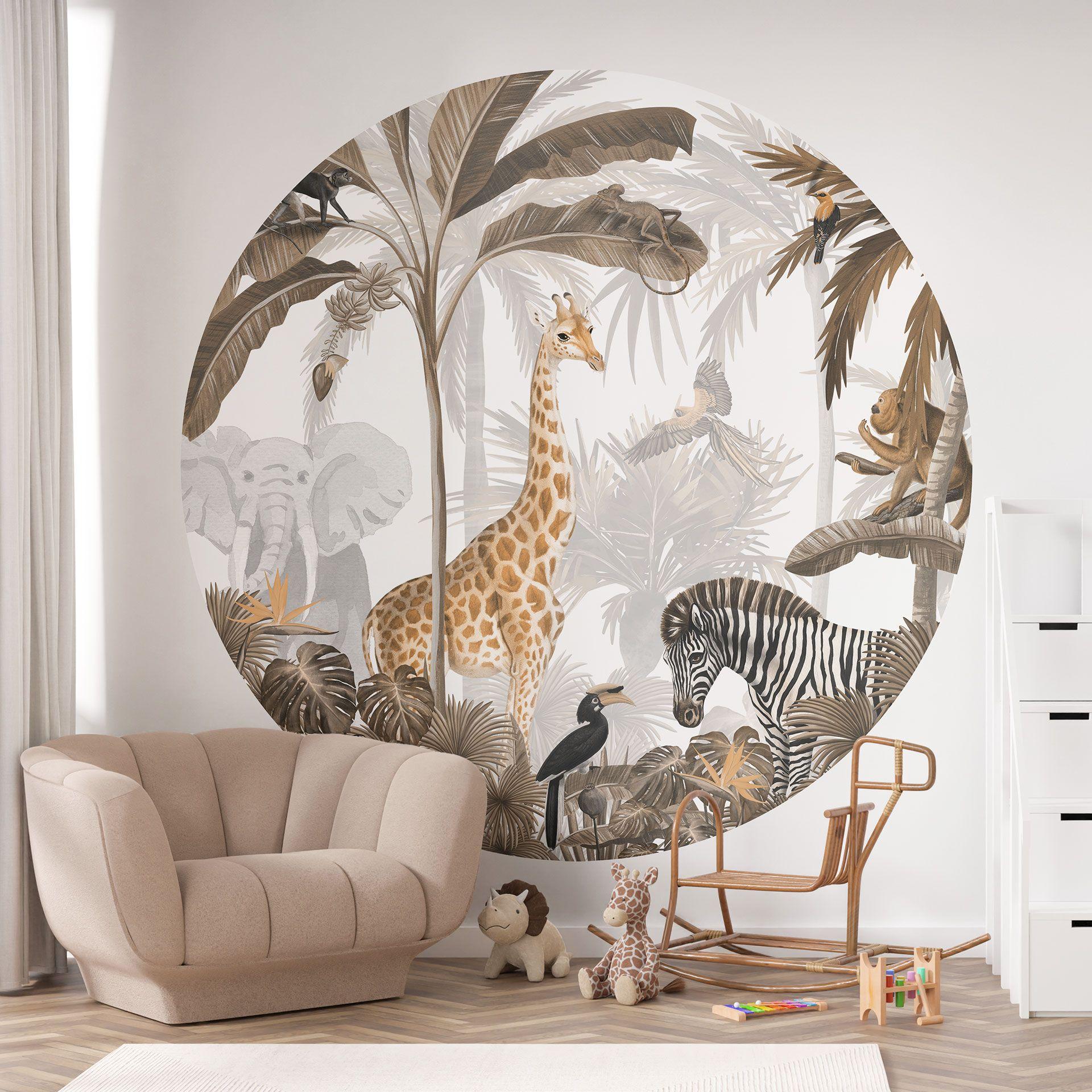 Tapet cirkel Kikki Belle - Jungle Jive - vliesetapet/selvklæbende non-woven tapet