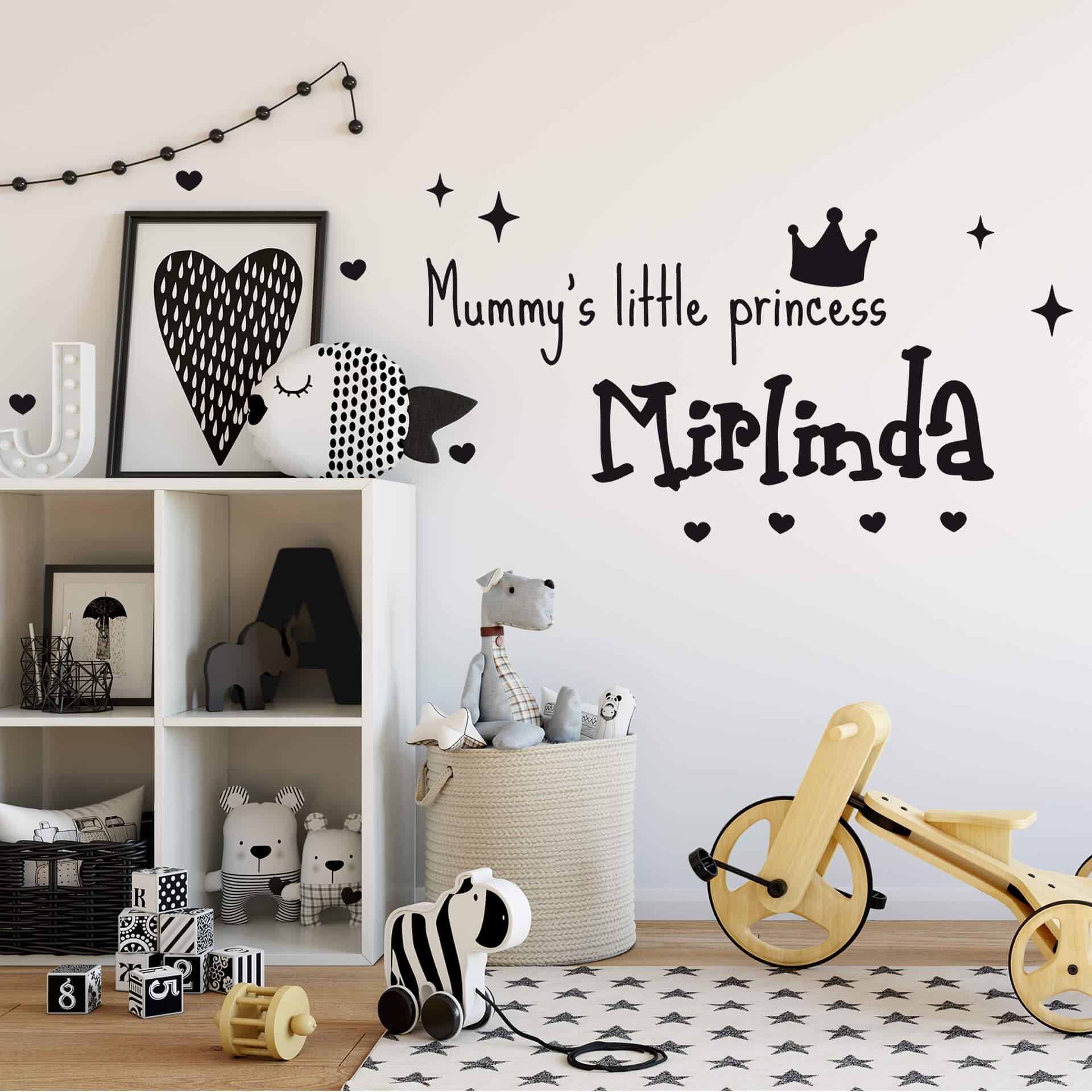 Wallsticker -  + Name Mummy's little Princess