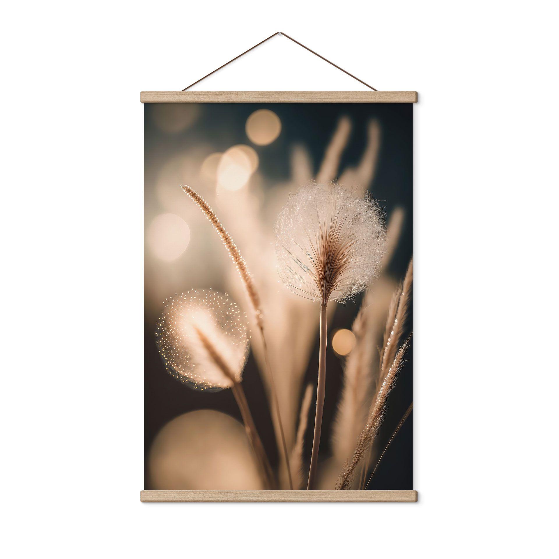 Póster de tela de hierbas boho en luz dorada - Treechild