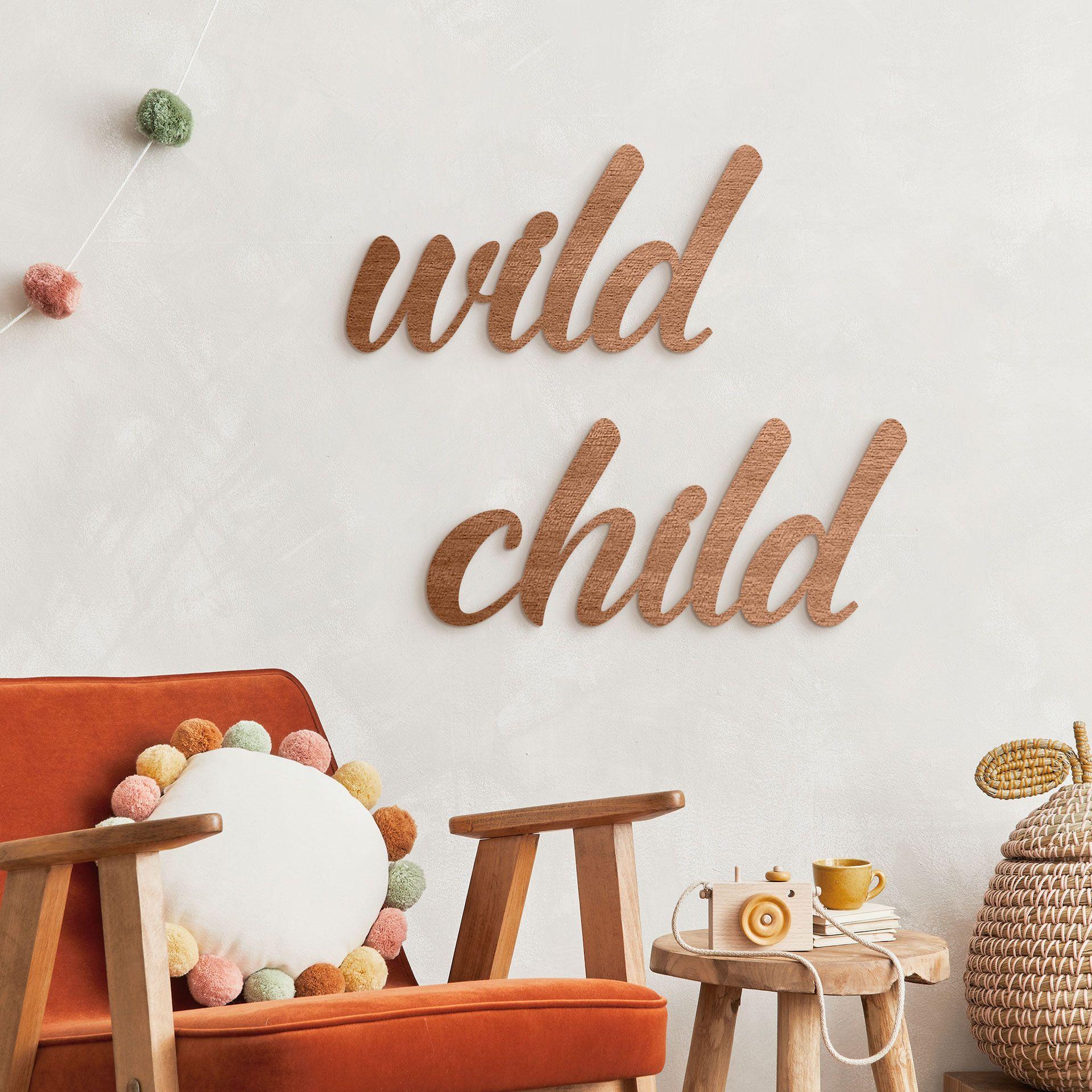 letra de madera 3D Wild Child - caoba