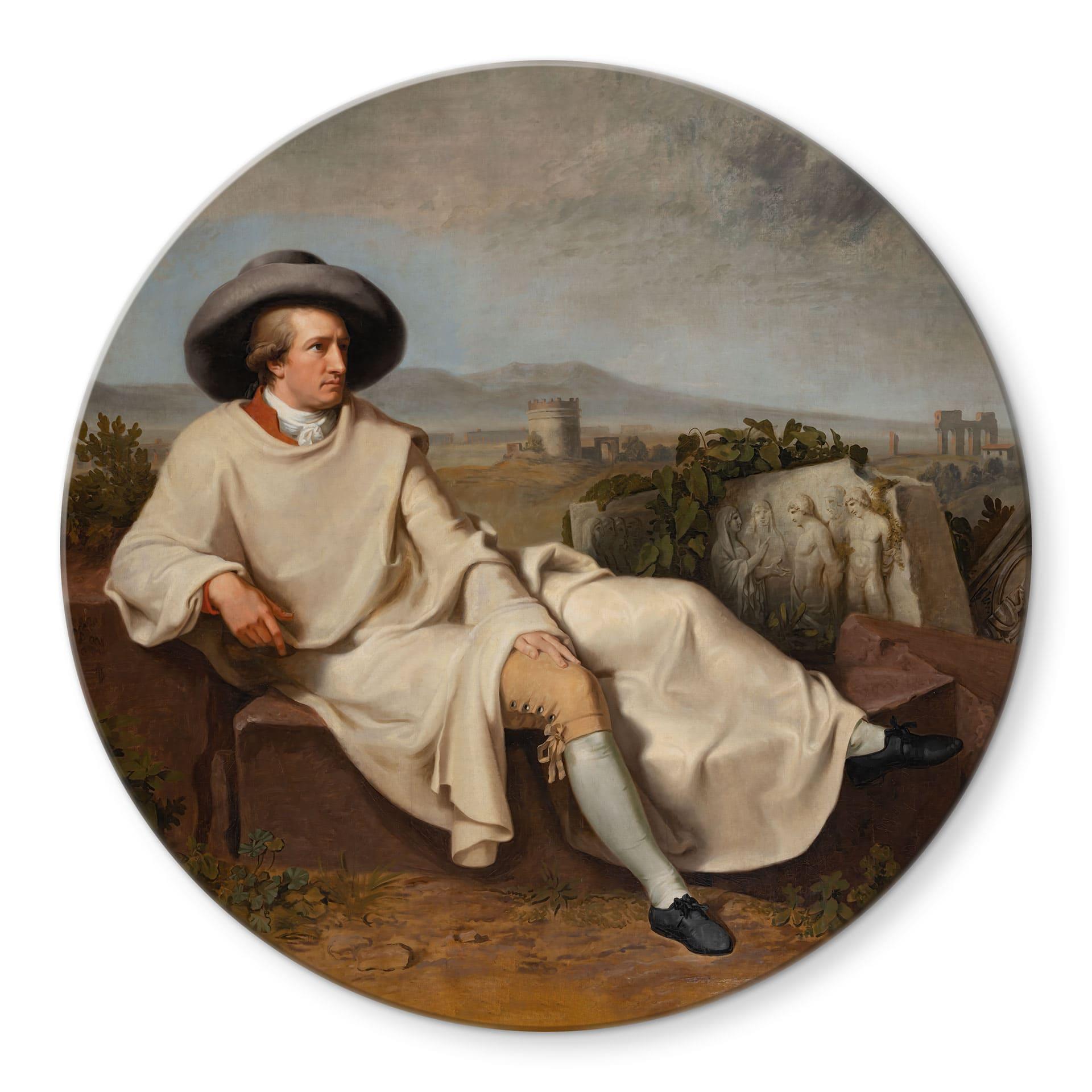 Glasbillede - Tischbein - Goethe i den romerske Campagna - Rund