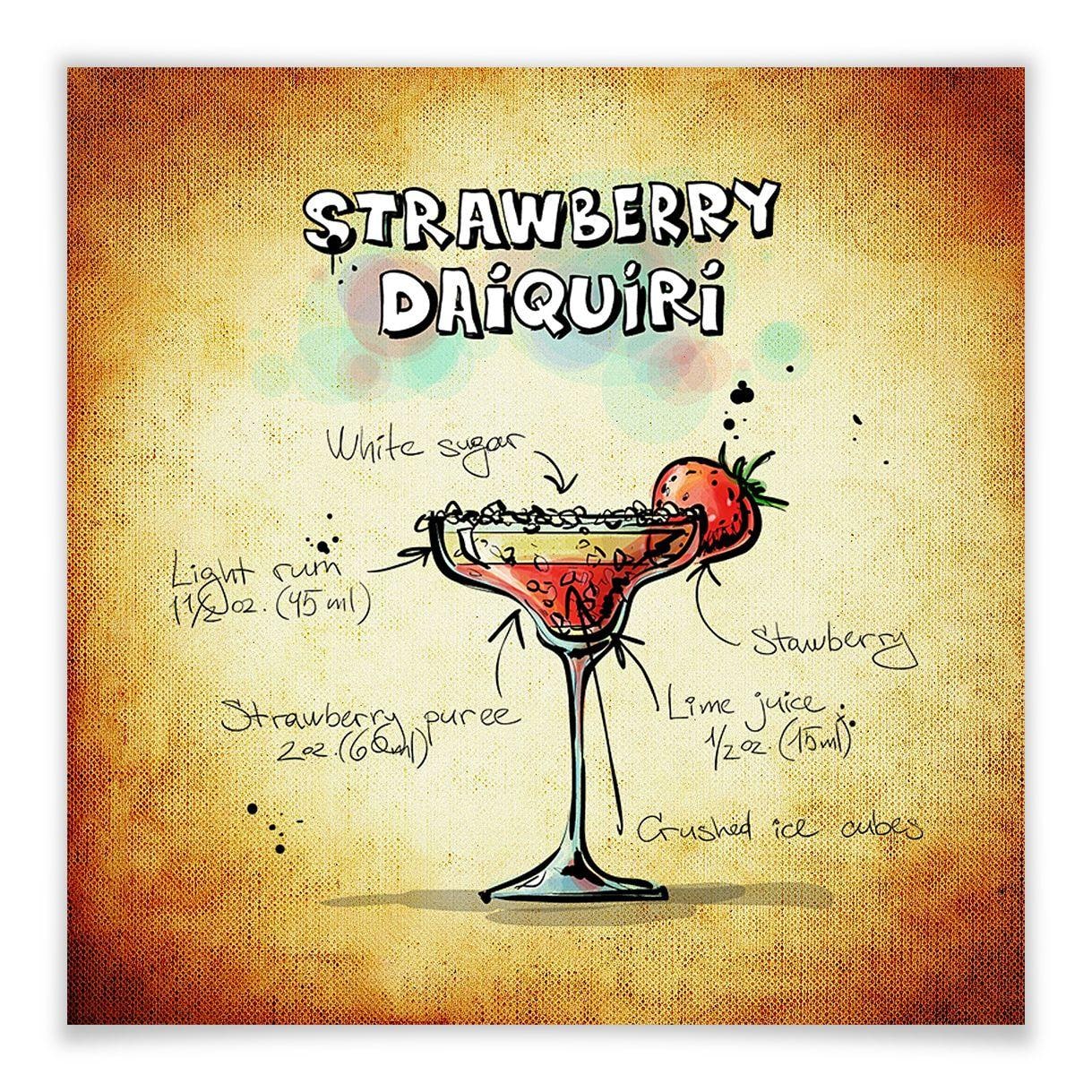 Poster - Strawberry Daiquiri - carré
