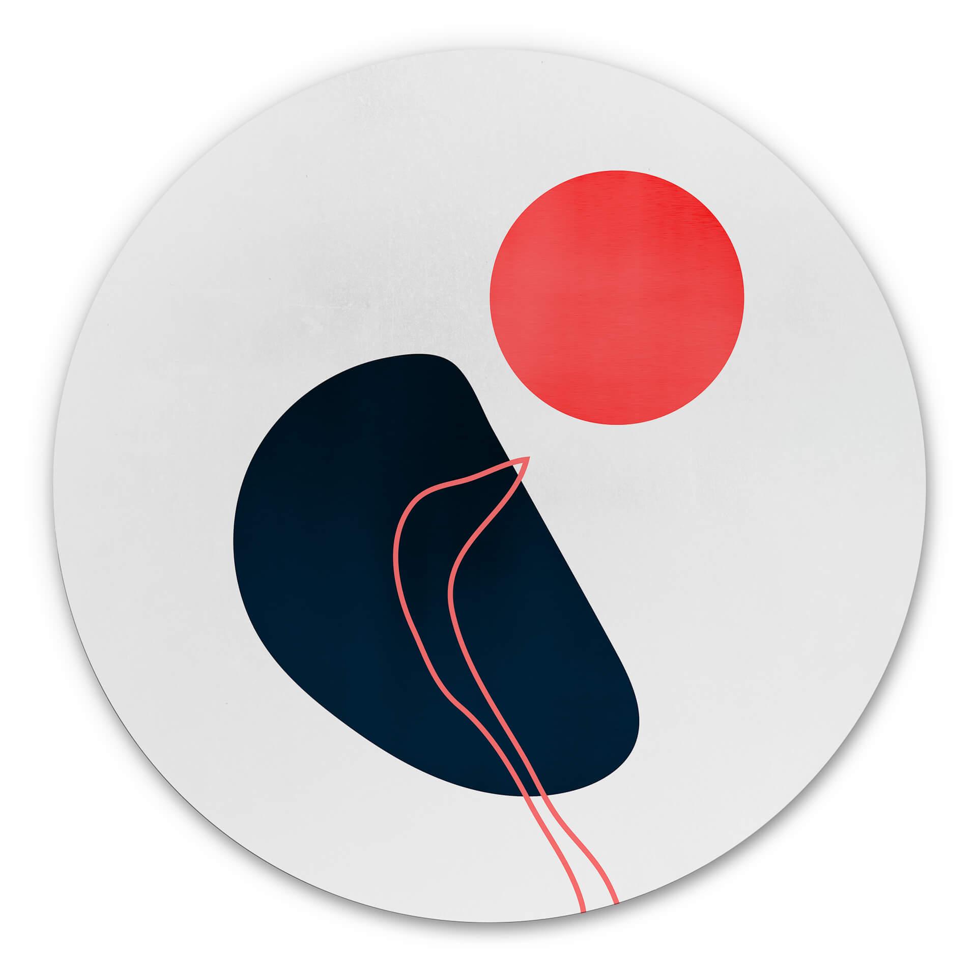 Tableau sur alu-Dibond rond Kubistika - Abstraction