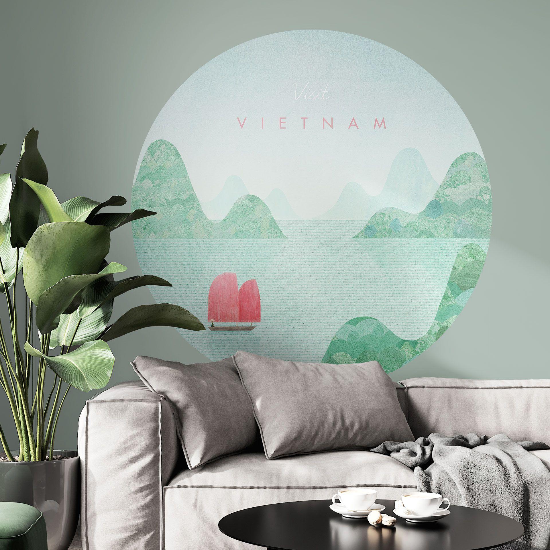 Vinilo decorativo Bahía de Halong en Vietnam viajes - Rivers - Round