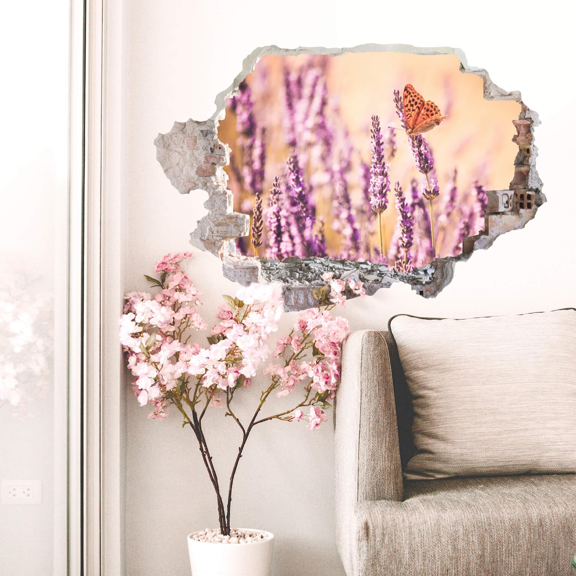 3D Wallsticker Colombo - Sommerfuglen i lavendlen