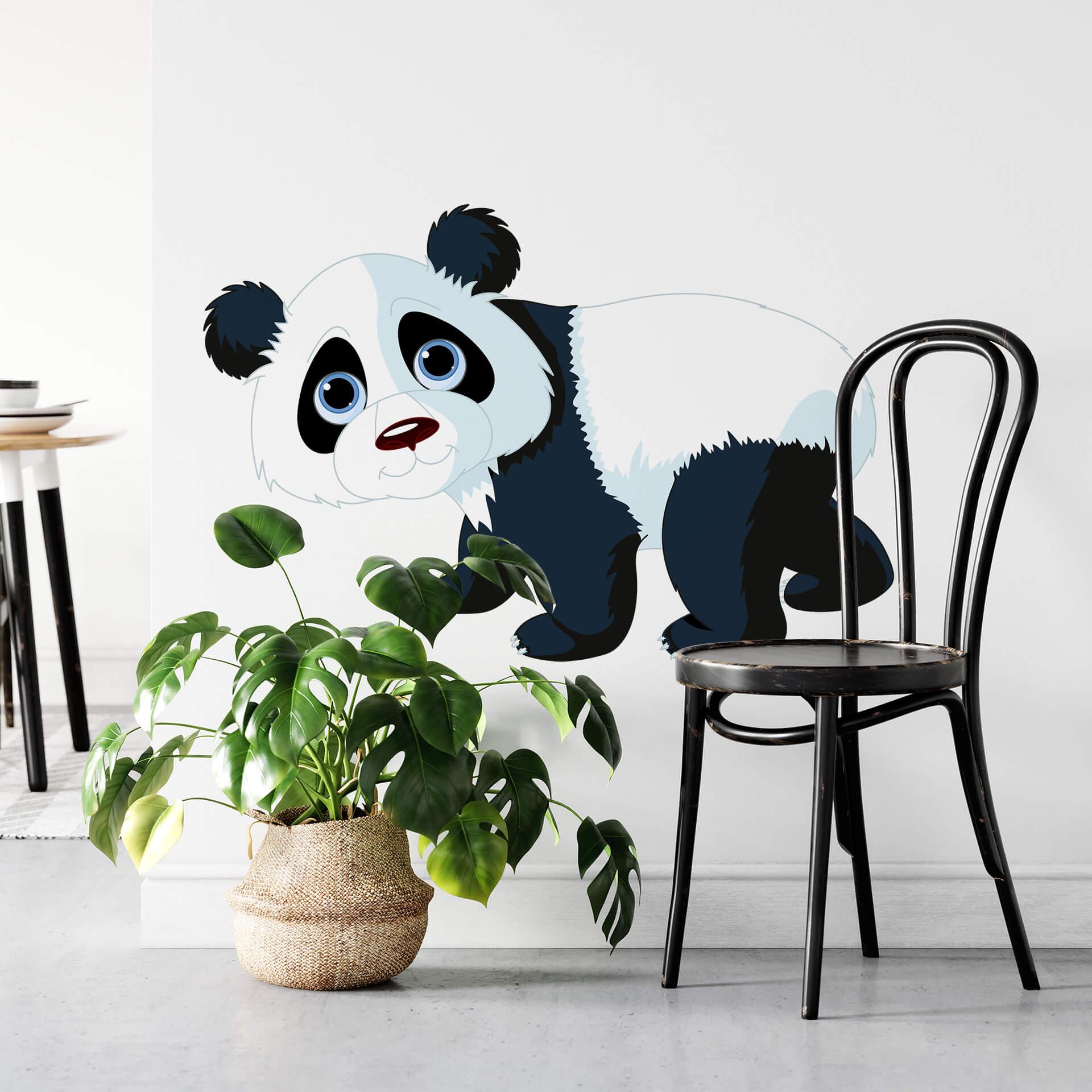 Panda på farten - wallsticker