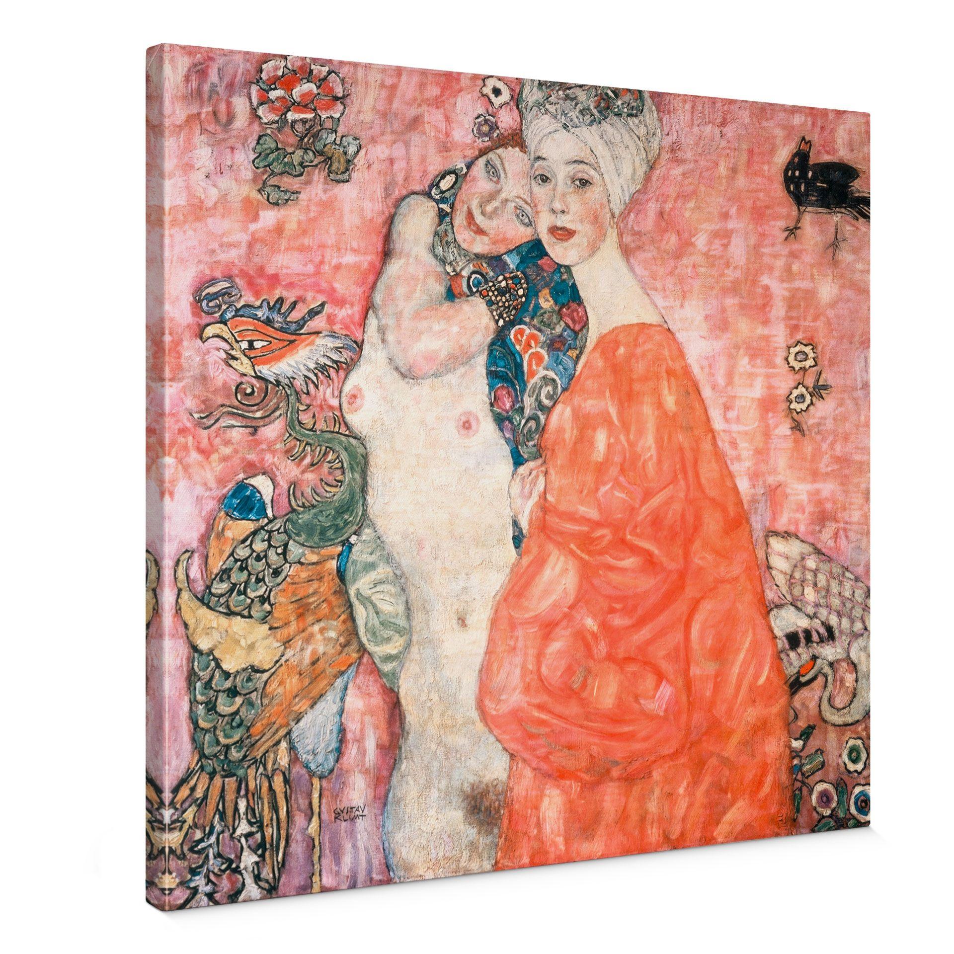 Tableau sur toile Klimt - Les Amies | Impression d'art pour le salon - Carré
