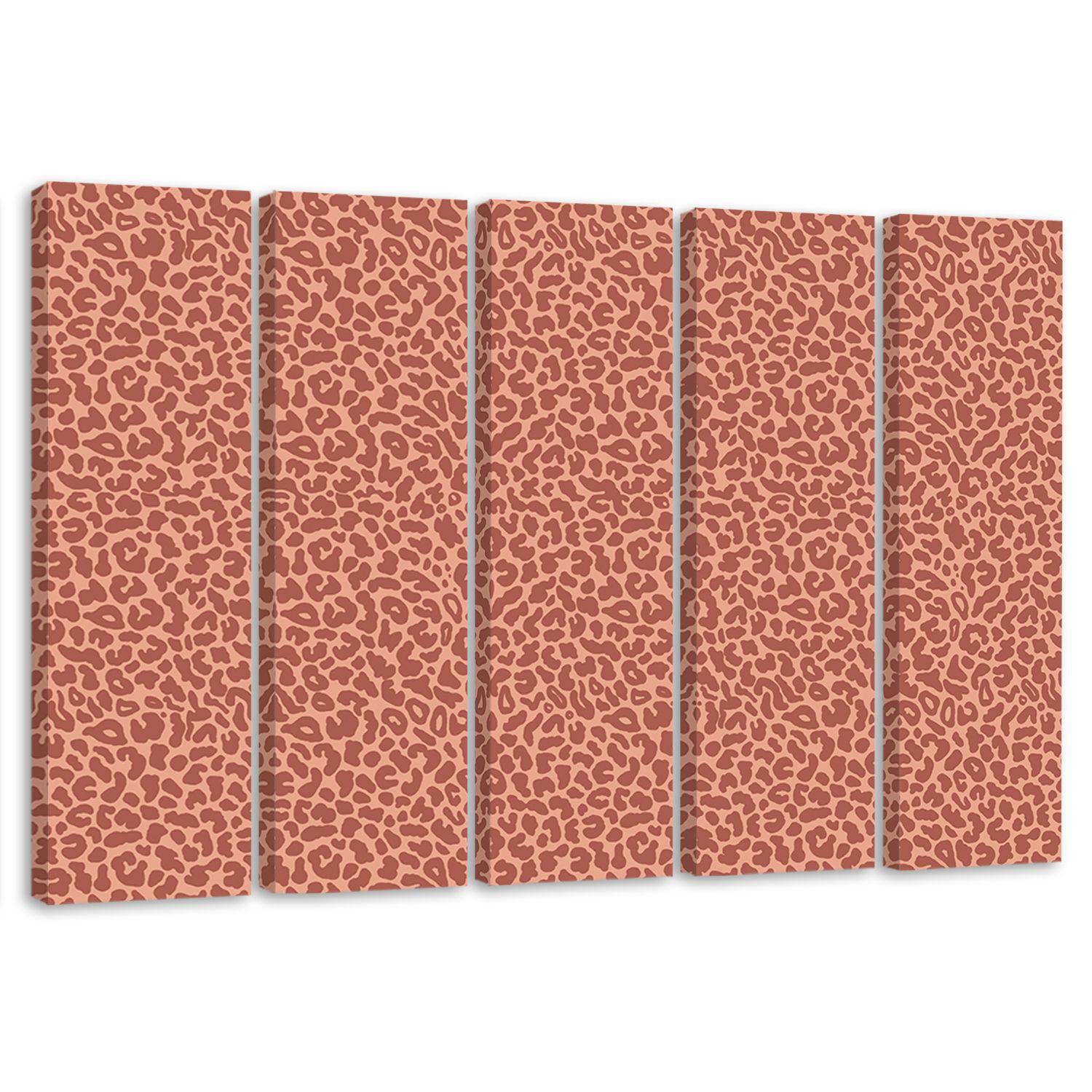 5 stykke lærredsprint, Leopard Leopard Pels Patches Mønster