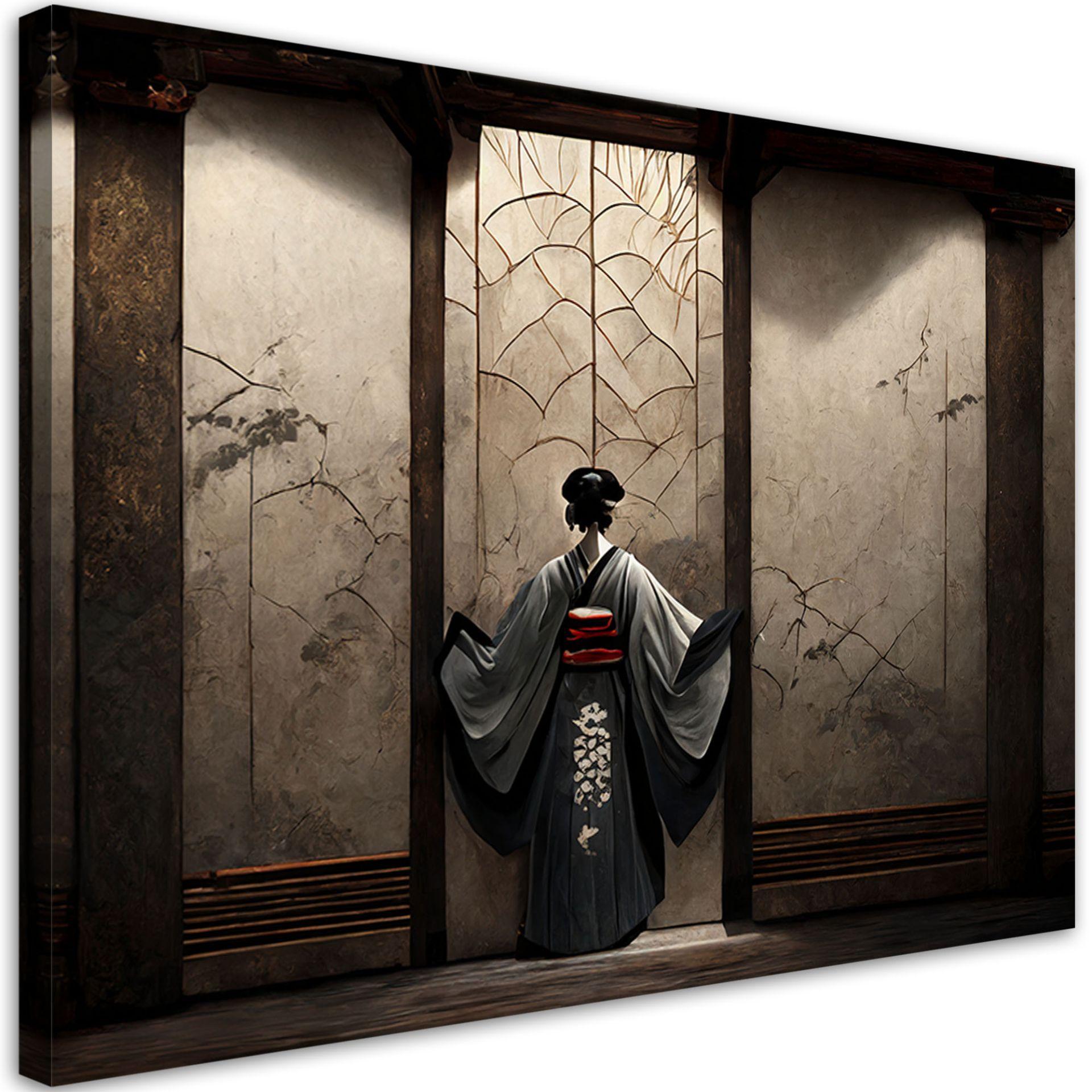 Lærredsplade, japansk geisha
