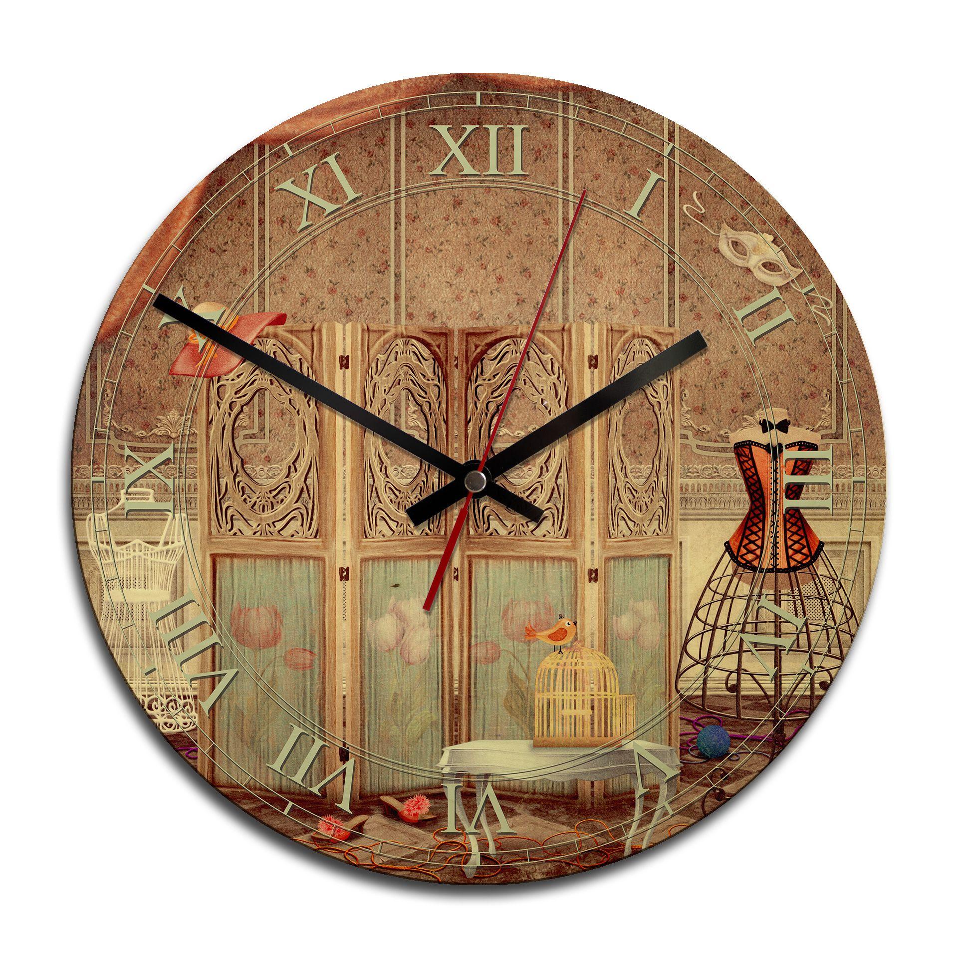 Horloge murale en bois - Vestiaire de princesse