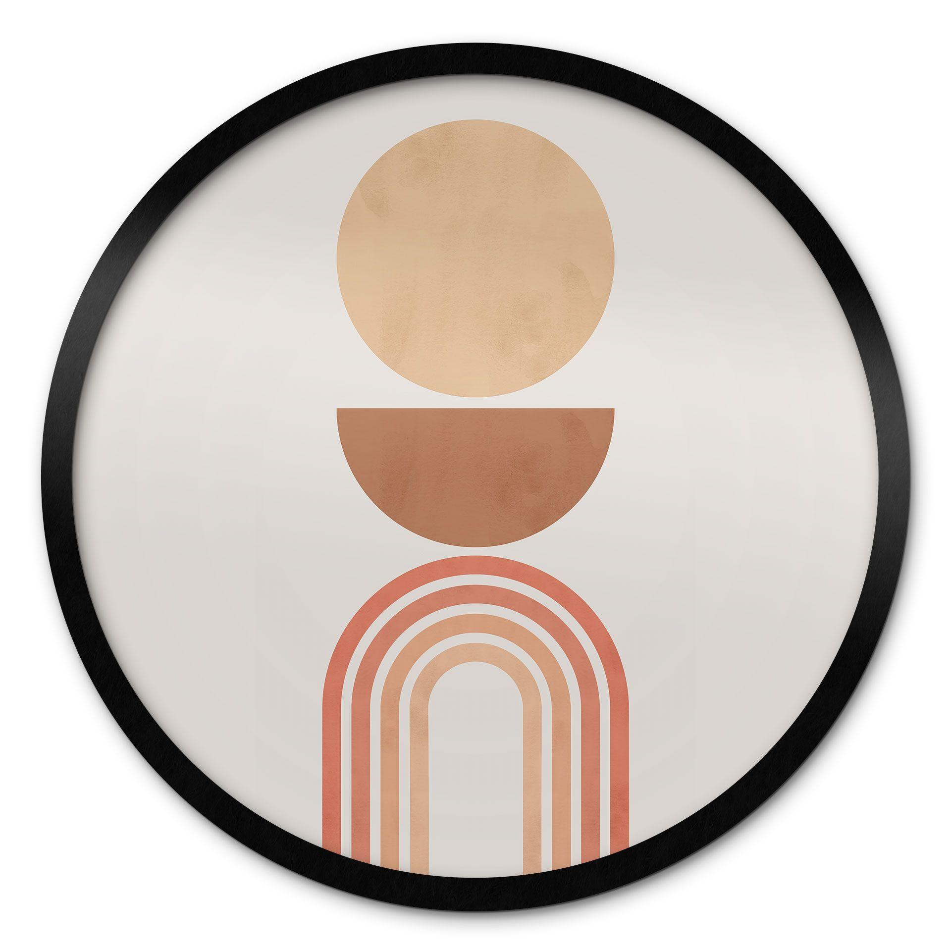 Póster Equilibrio abstracto - Arcos y círculos retro - Costa - Redondo