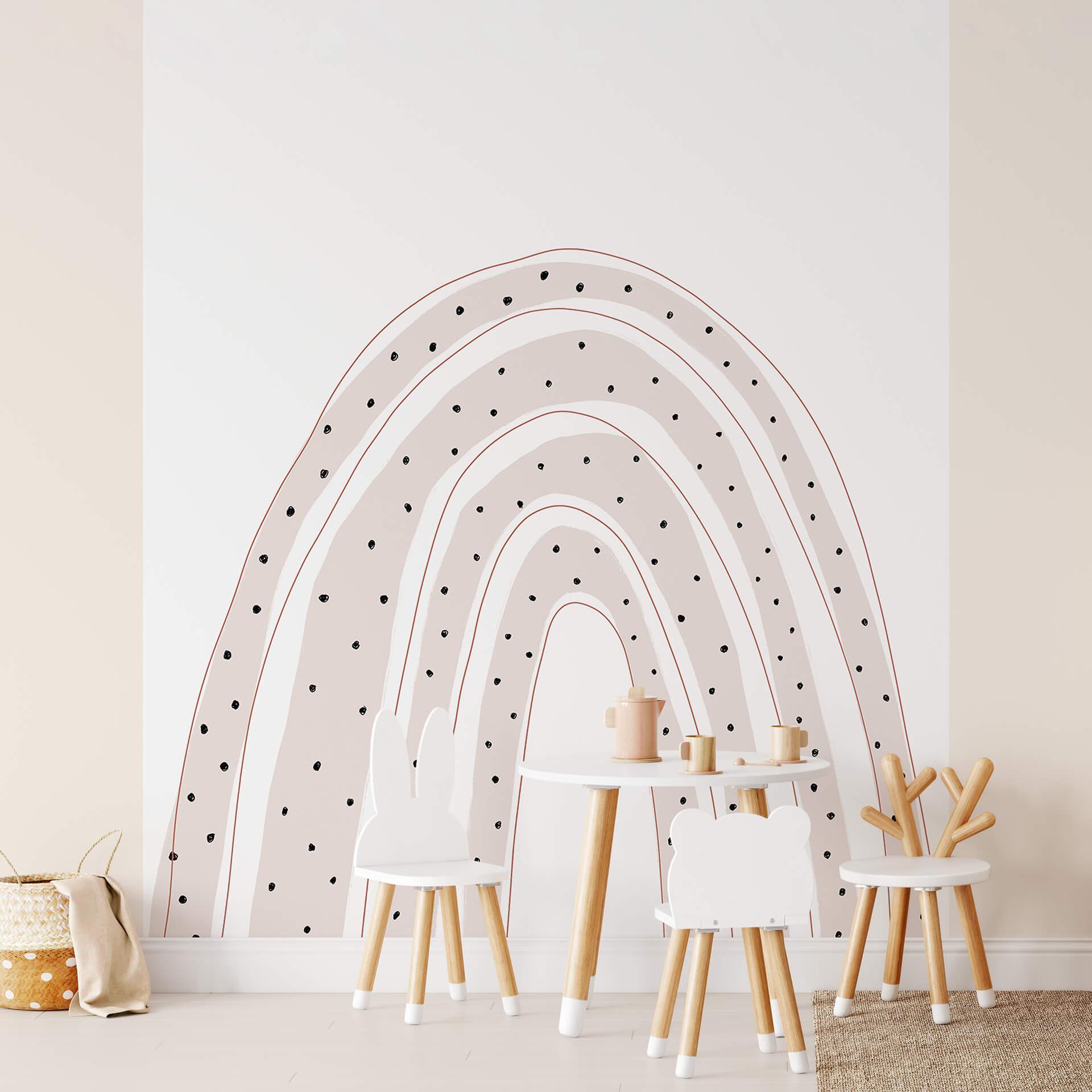 Fotomural para cuarto de niños - uplusmestudio - Arco iris con lunares