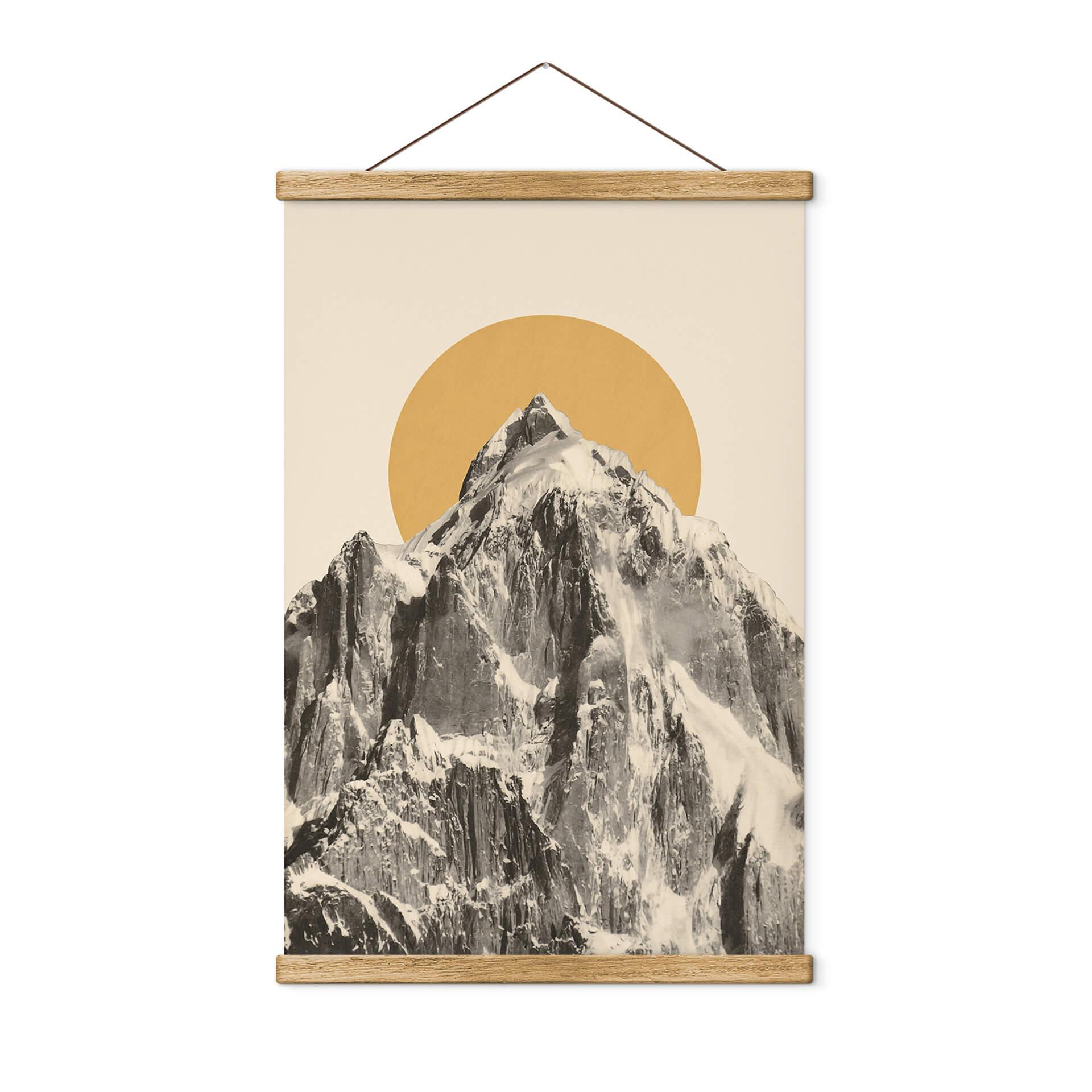 Póster de tela sol detrás de montaña - Bodart