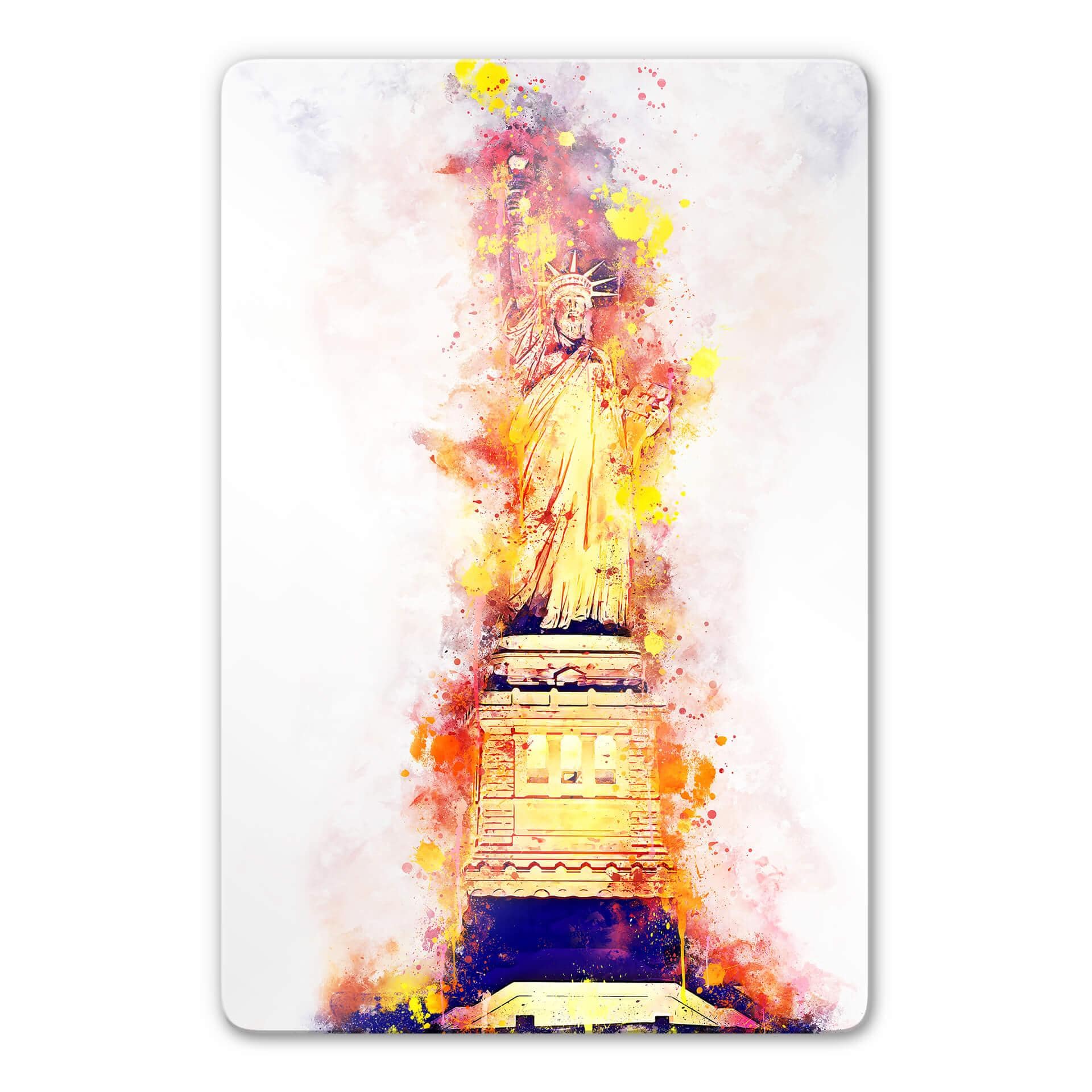 Tableau en verre Hugonnard - Watercolour : Statue of Liberty