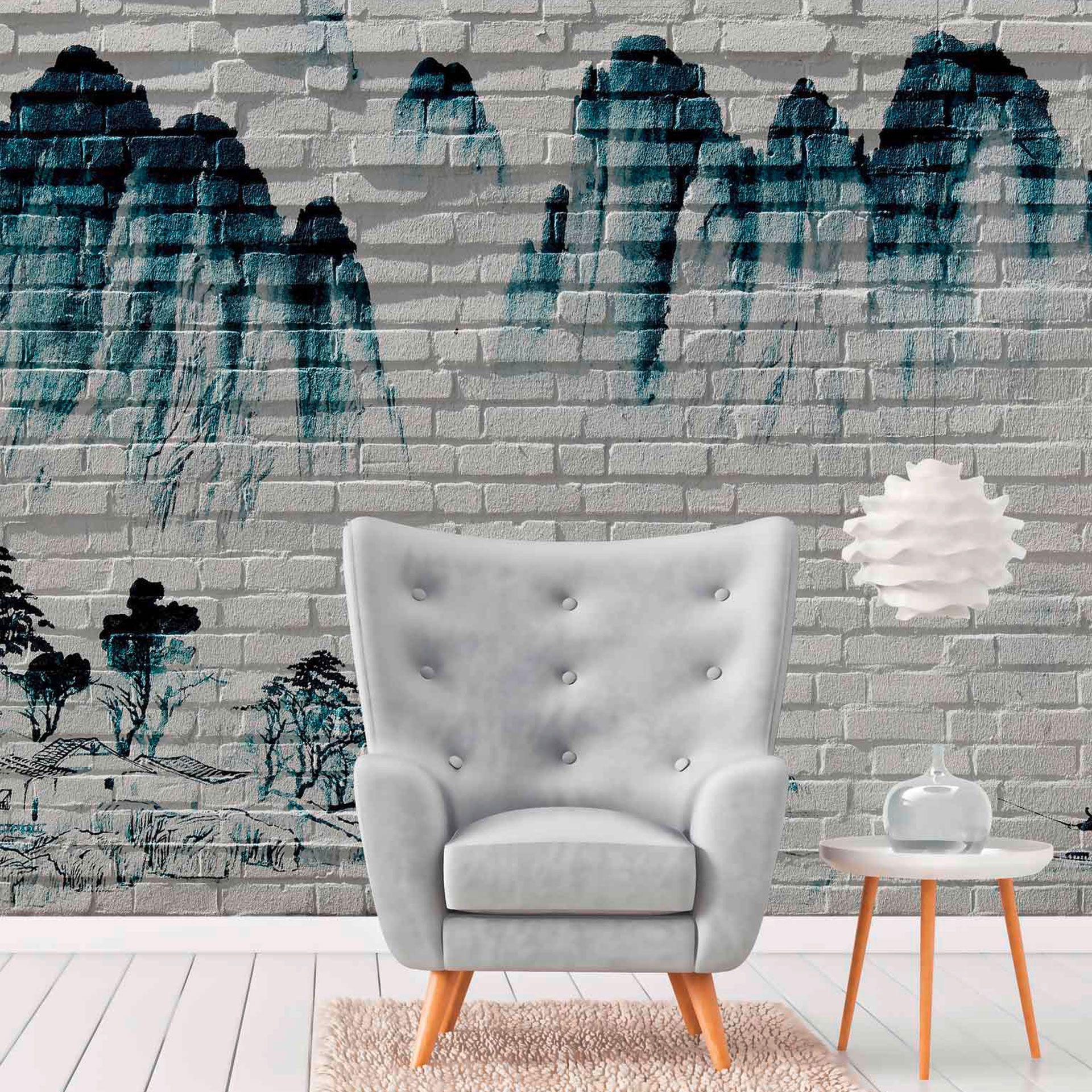 Stone MountainWall tapet i gråhvid - non-woven tapet Designwalls 2 - 2,55 x 3,5 m
