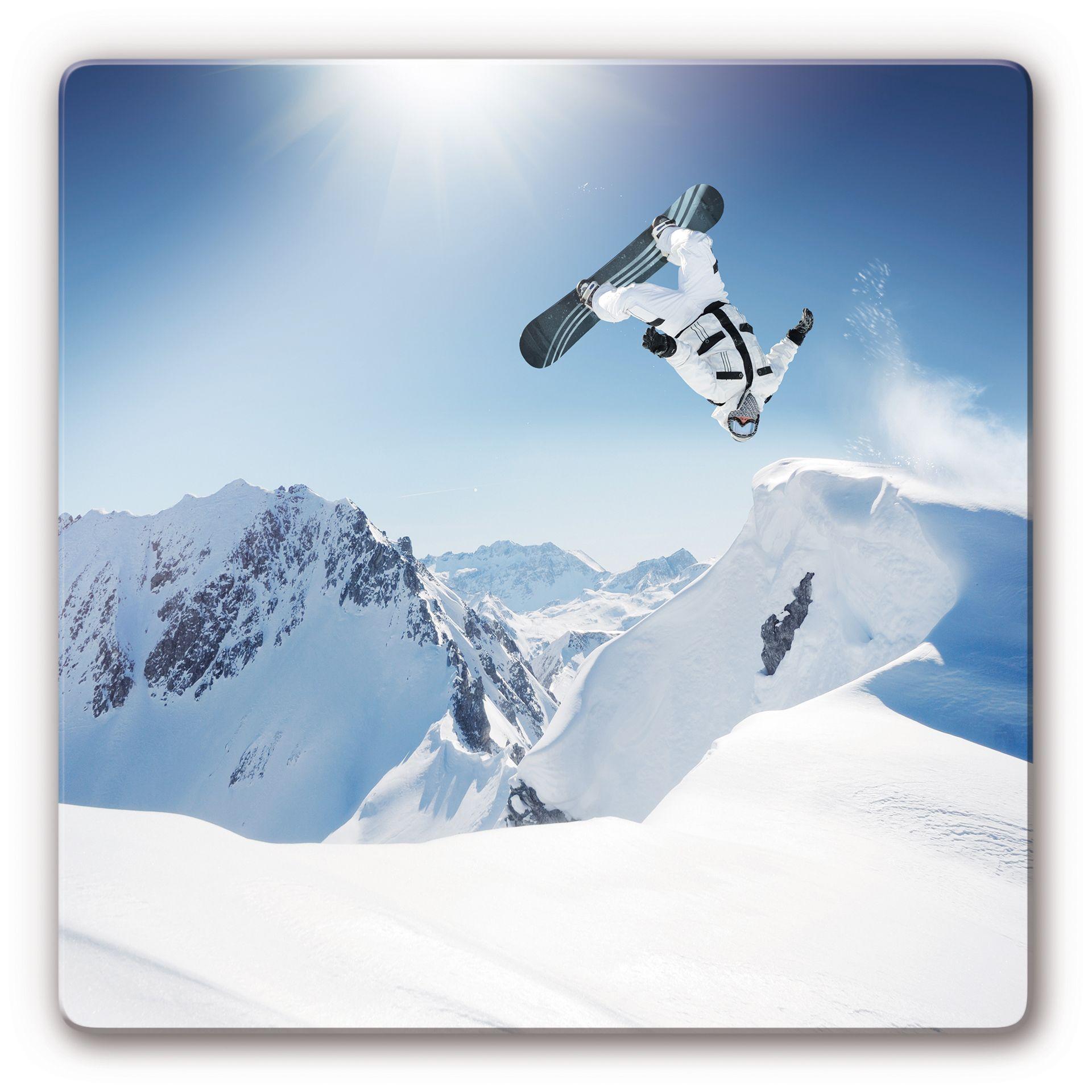 Glasbillede - Snowboarder - Kvadratisk