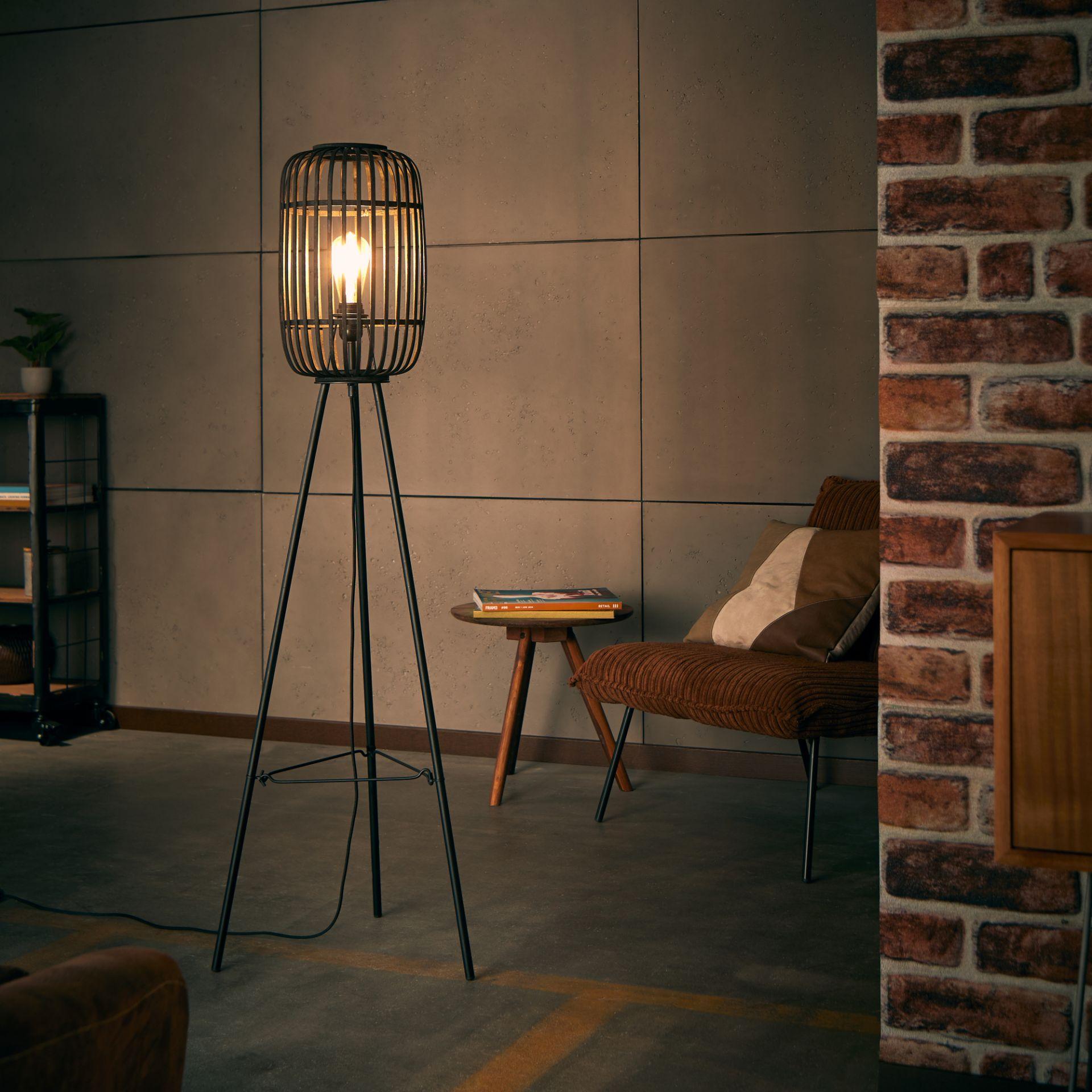 Stehleuchte Willi, braun, 130 x 45 cm, Bambus Stehlampe