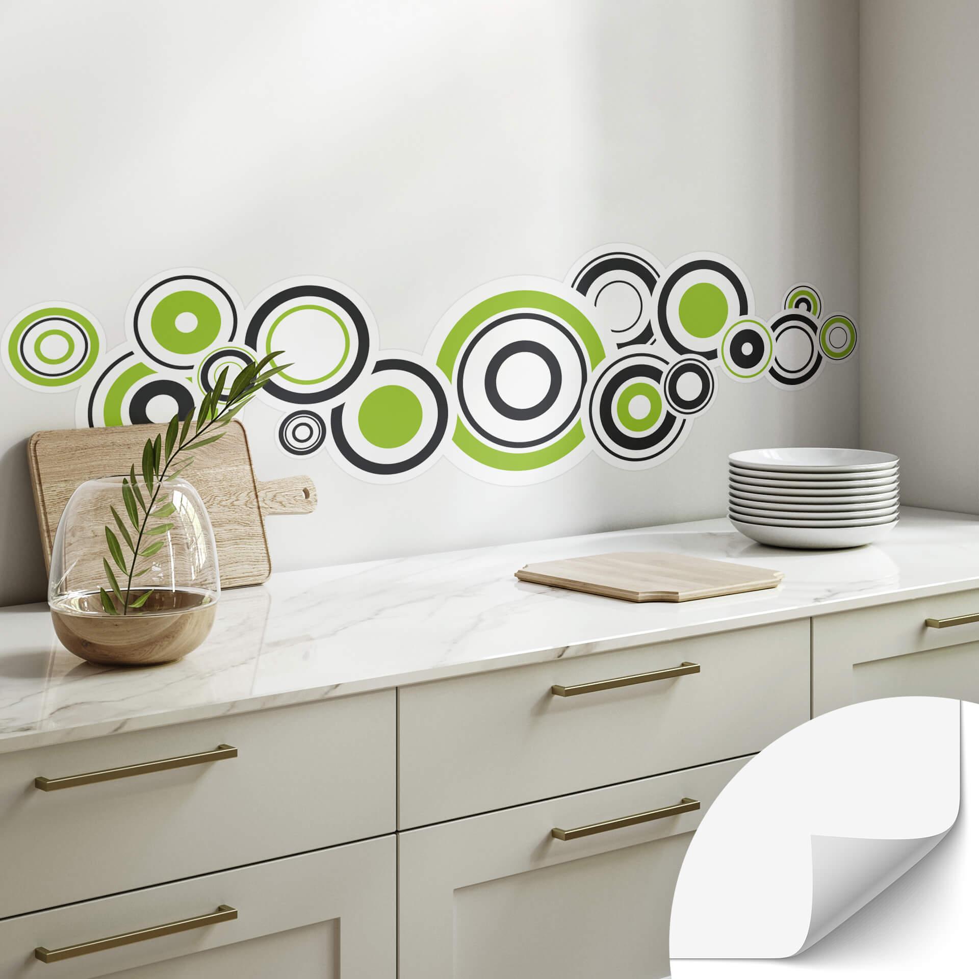 Wallsticker - Retro Bobler Grøn