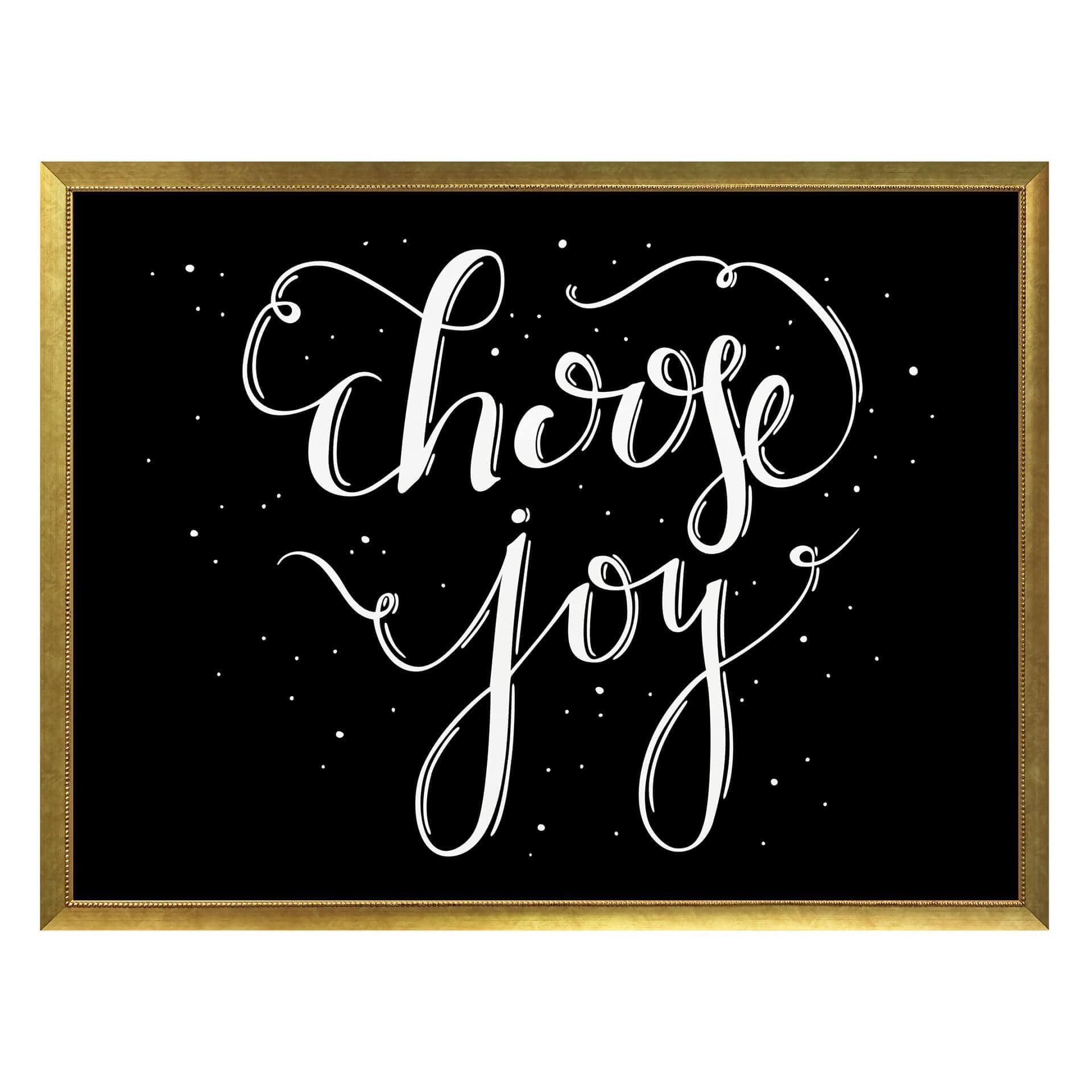 Póster Choose Joy - negativo negro