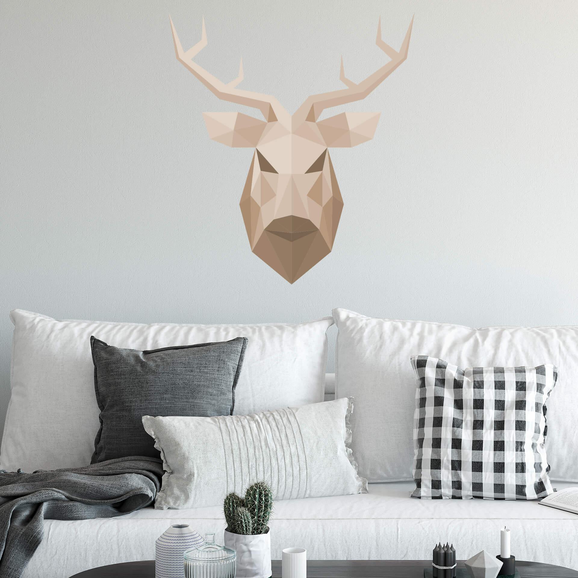 Wallsticker - Polygon - Hjortehoved