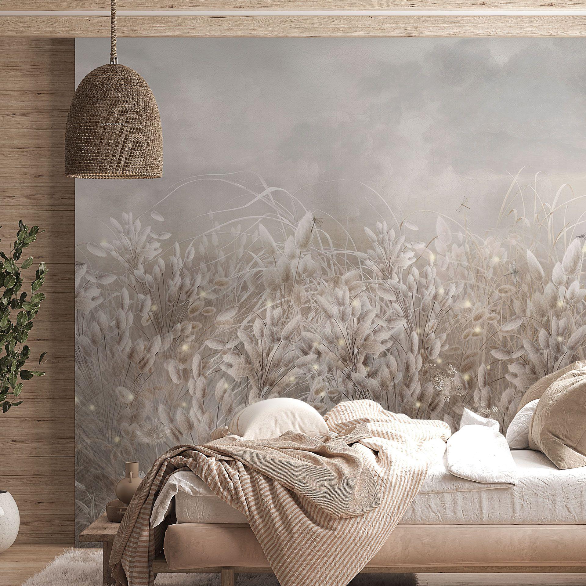 Botanische Fotobehang pampagras en grassen in beige - Ms Tiff