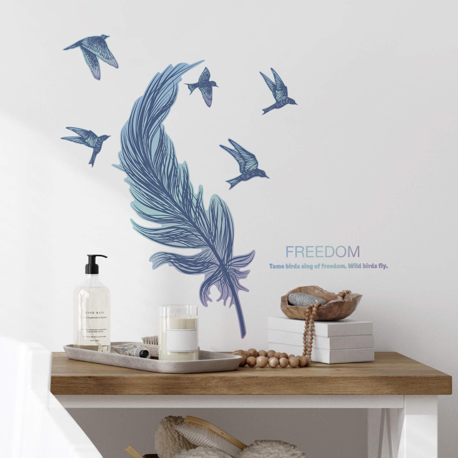 Sticker mural Freedom - Plume et oiseaux