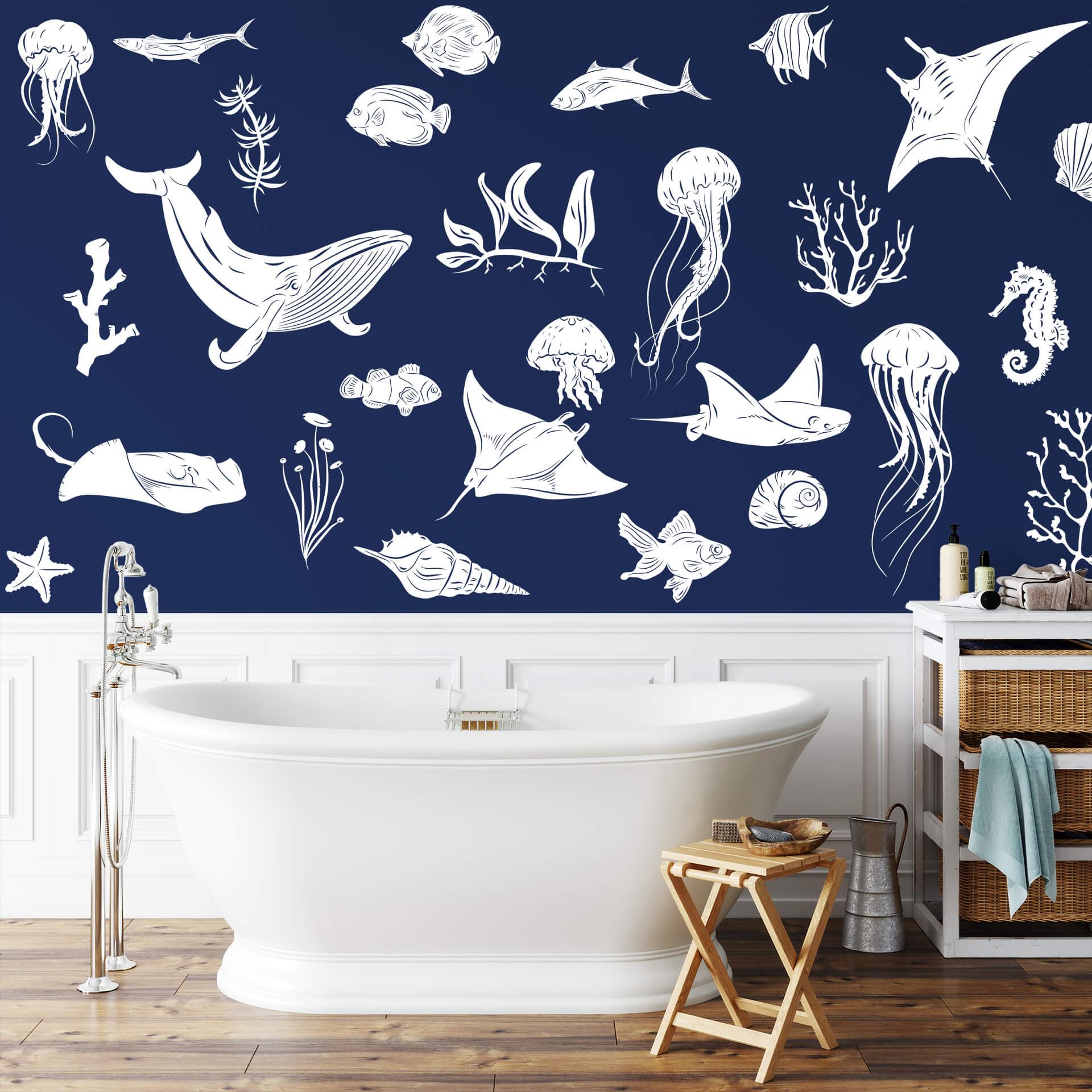 Wandtattoo Unterwasserparadies Set (40-teilig)