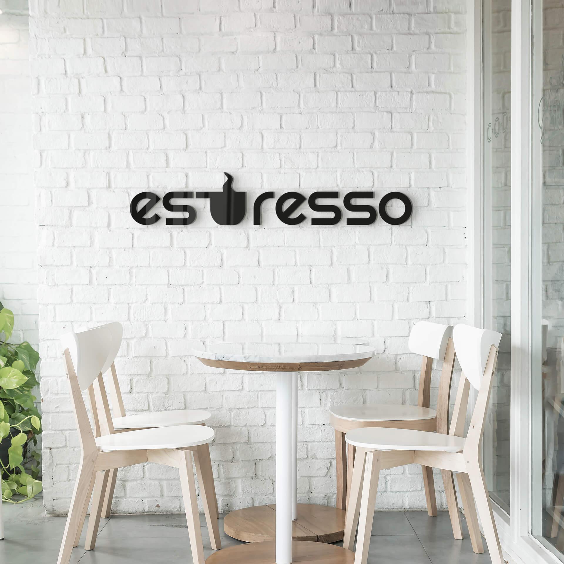 Lettre décorative en verre acrylique - Espresso