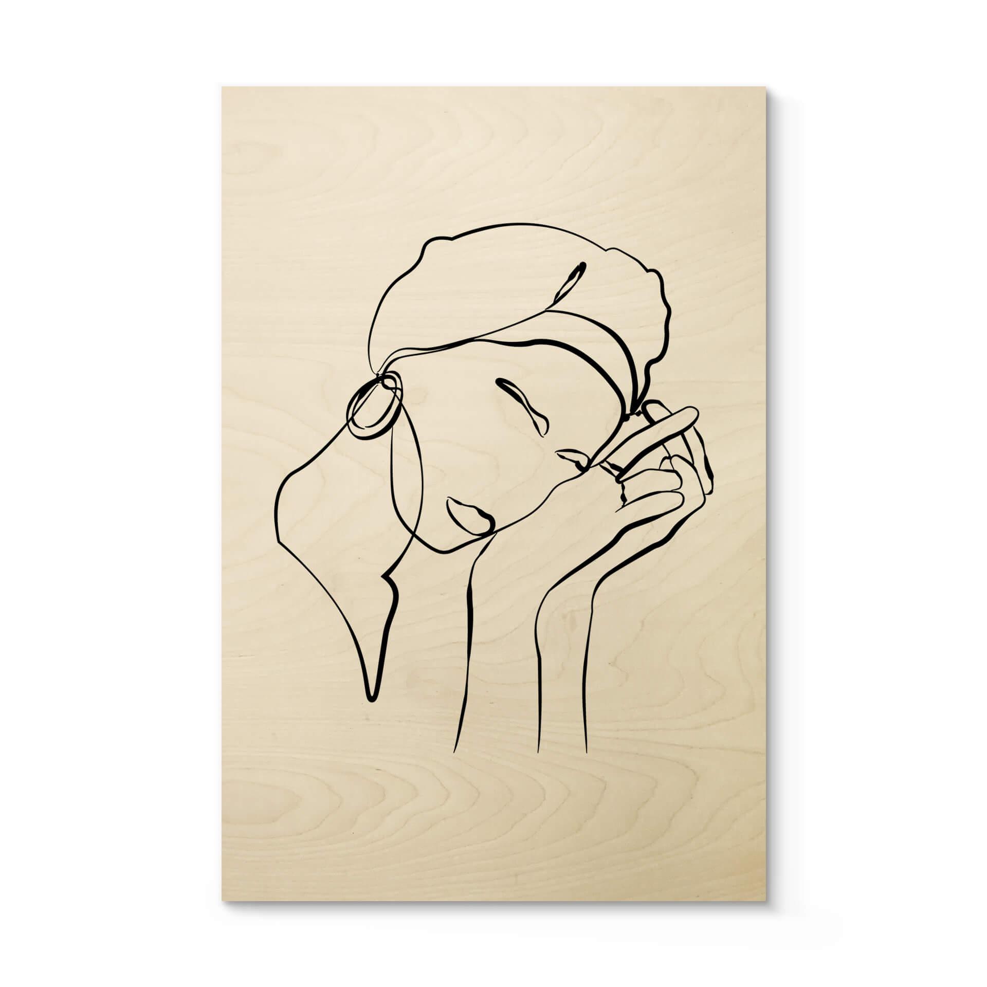 Cuadro de madera NKTN - Line Art - Don't Worry