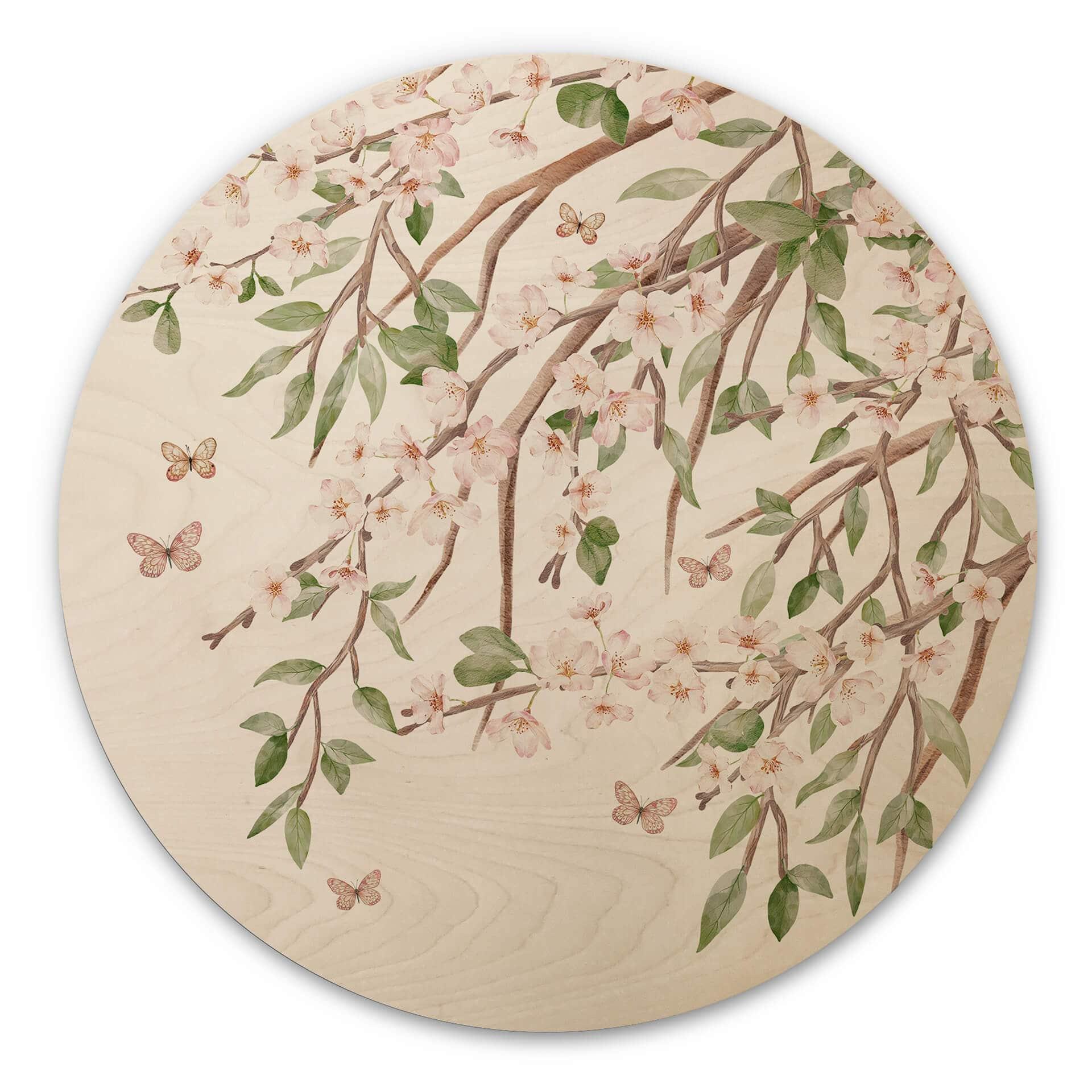 Cuadro de madera Sir Edward - Spring blossom magic - Redondo