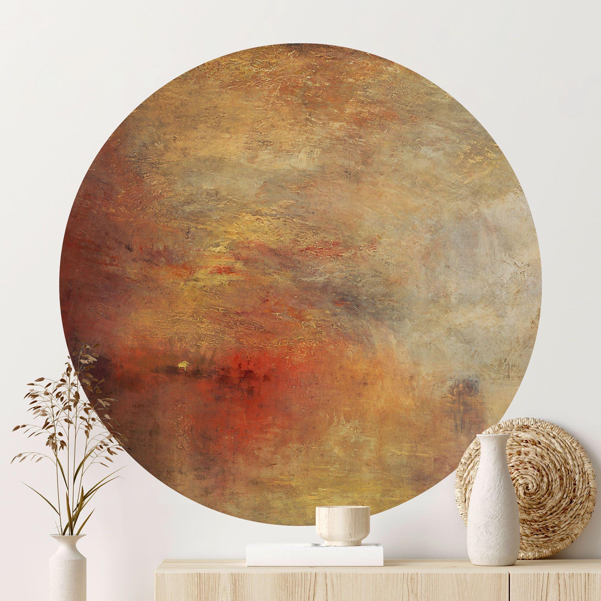 Vinilo decorativo Turner - Puesta de sol sobre un lago - Redondo