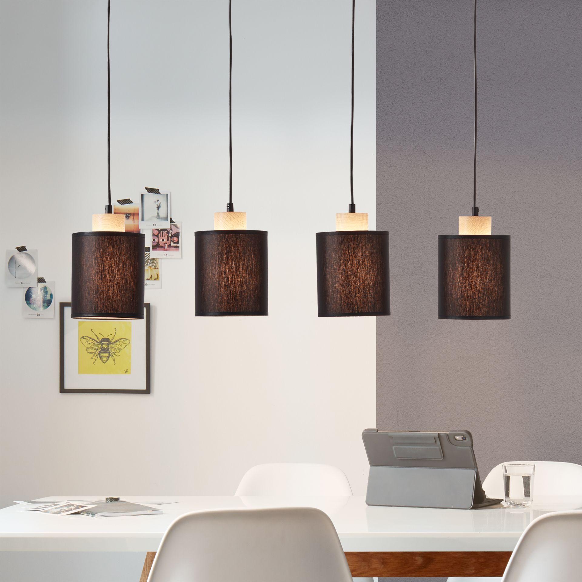 Pendelleuchte Thilo, braun, 111 x 80 cm, Textil Pendelleuchte
