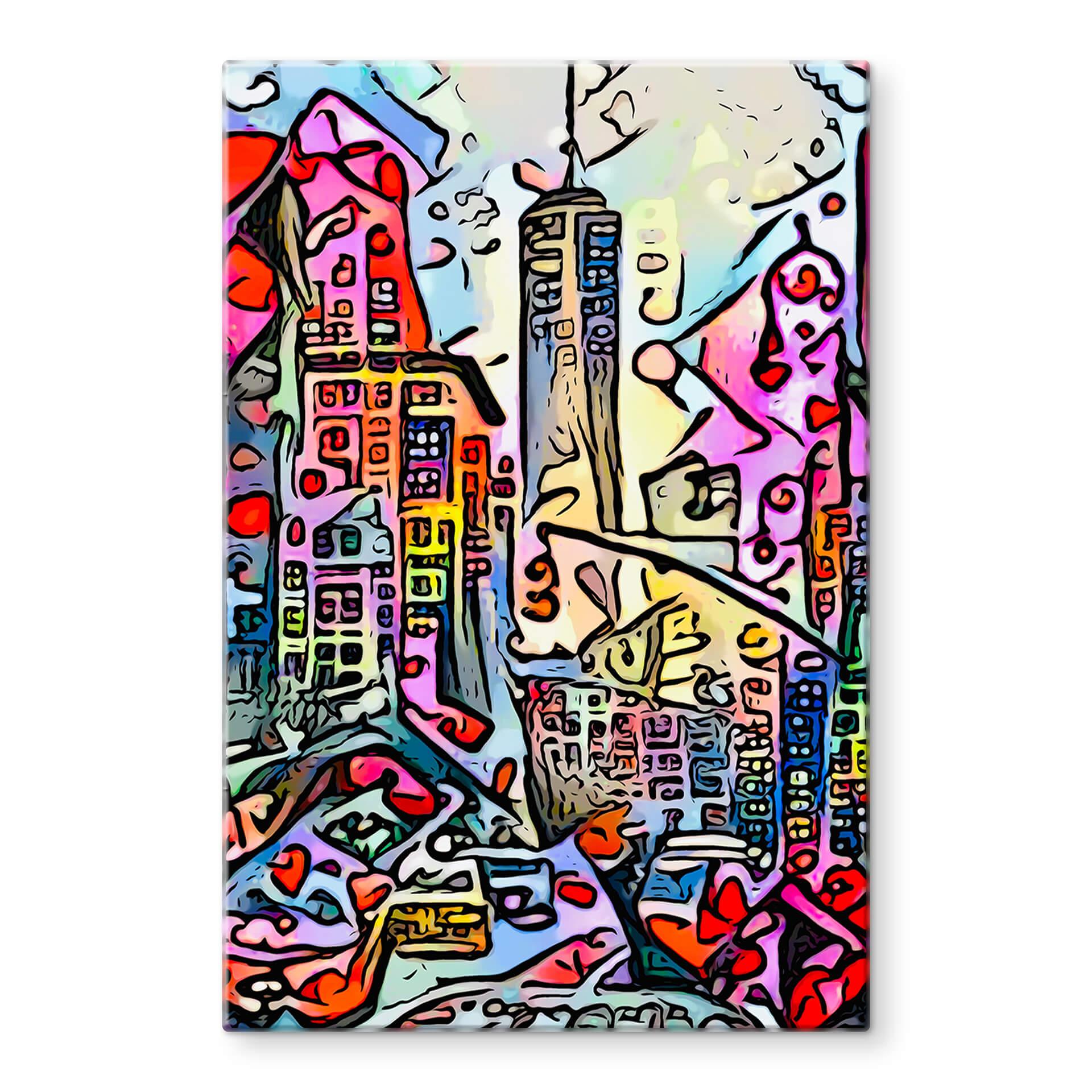 Tableau sur verre Zamart - New York Empire State Building - Style Rizzi