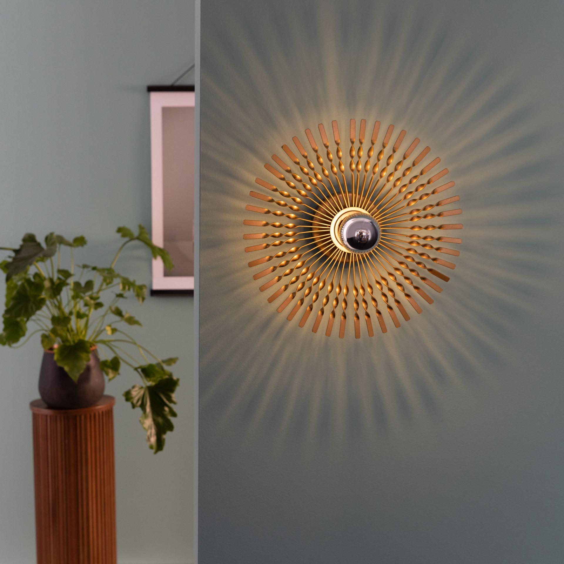 Wandleuchte Lias, gold, 33 x 33 cm, Metall Wandlampe