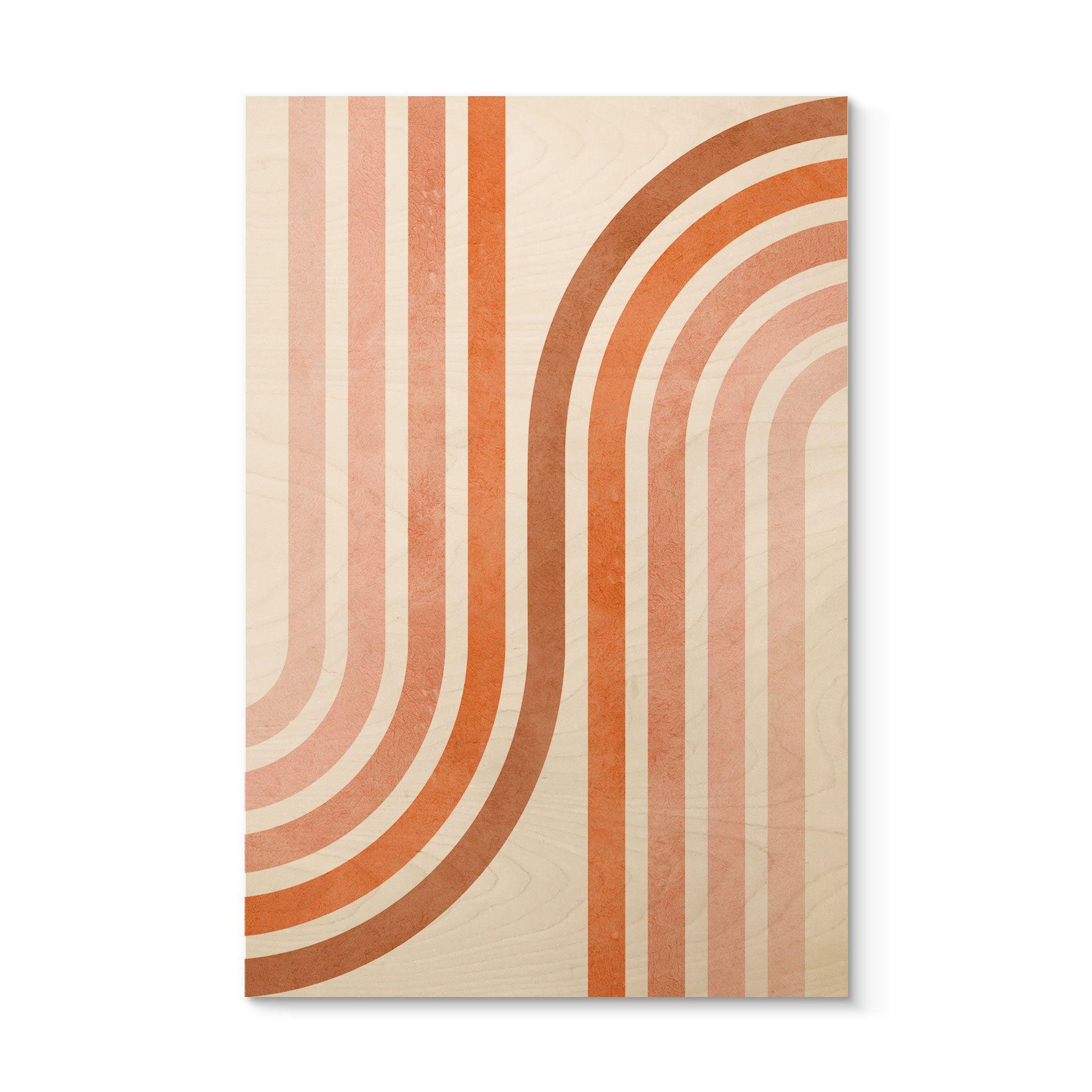 Cuadro de madera Geometría fluida de aspecto retro - Costa