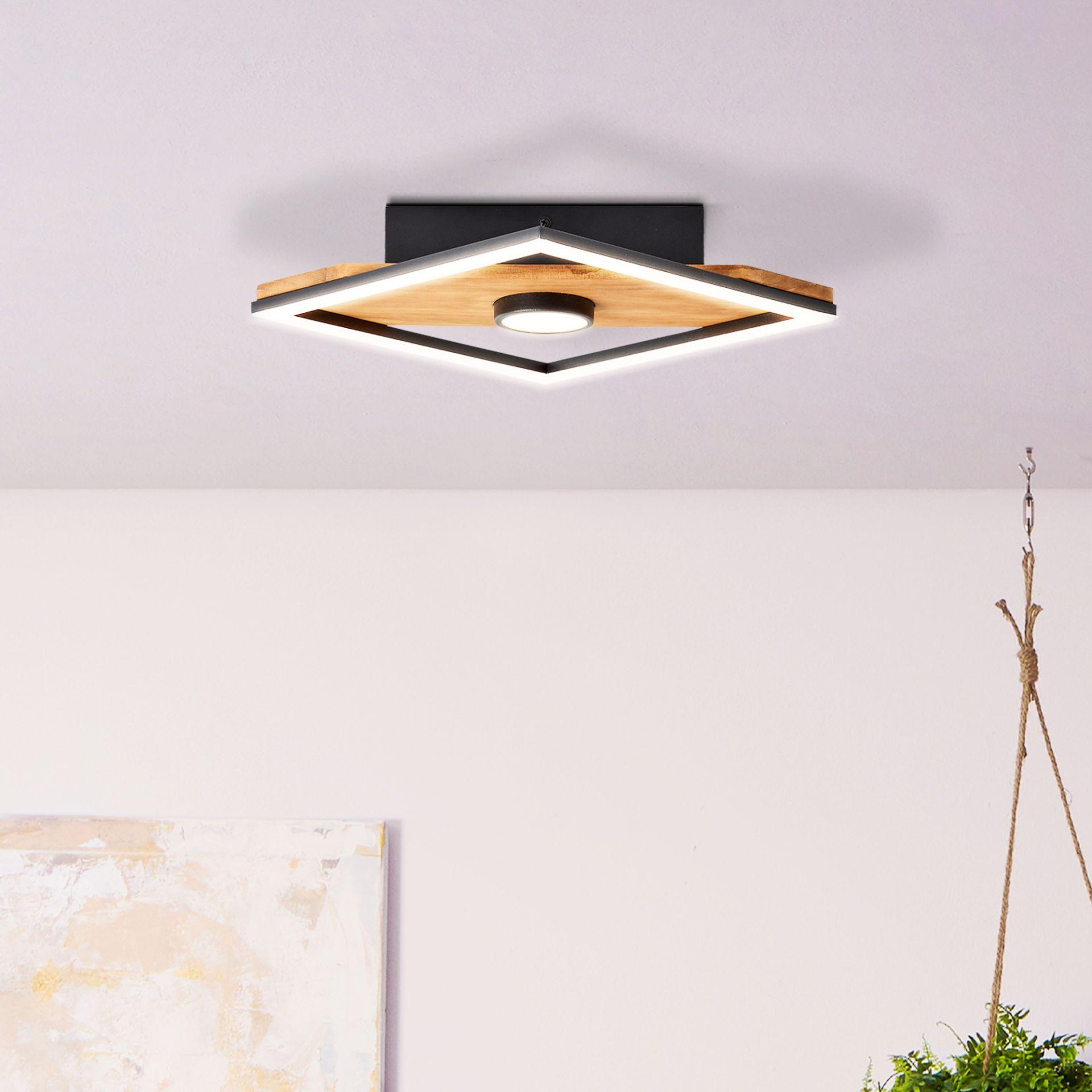 Deckenleuchte Vincent, braun, 6,2 x 25 cm, Holz Lampe