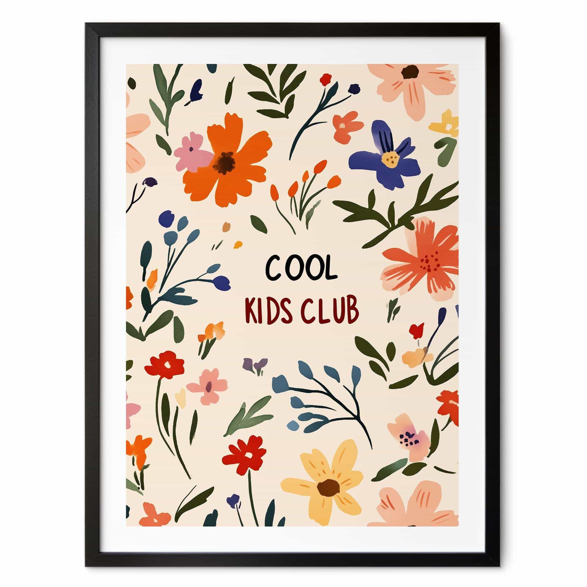Póster infantil Cool Kids Club Flores de colores - Treechild