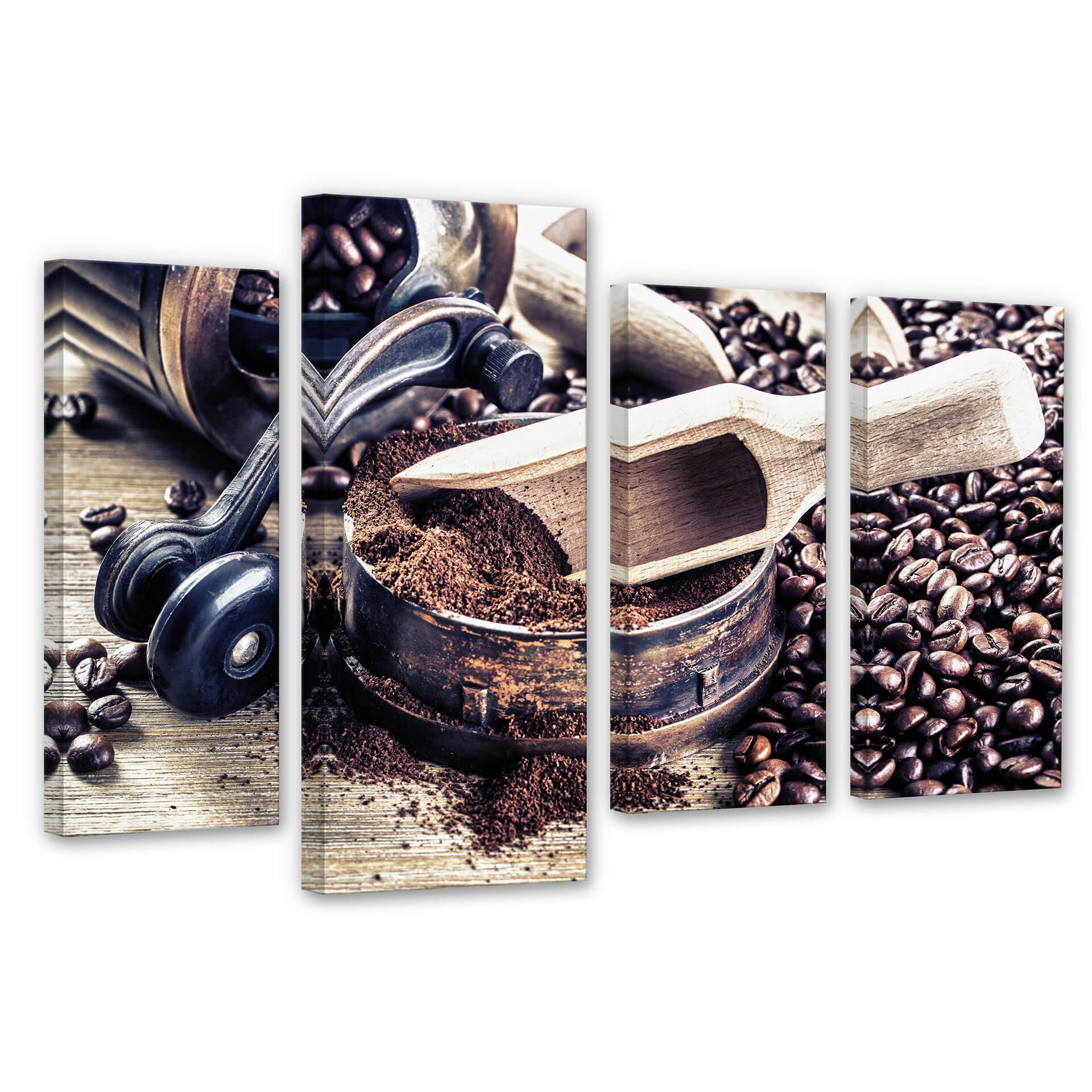 Tableau sur toile - Odeur de café (4 parties)
