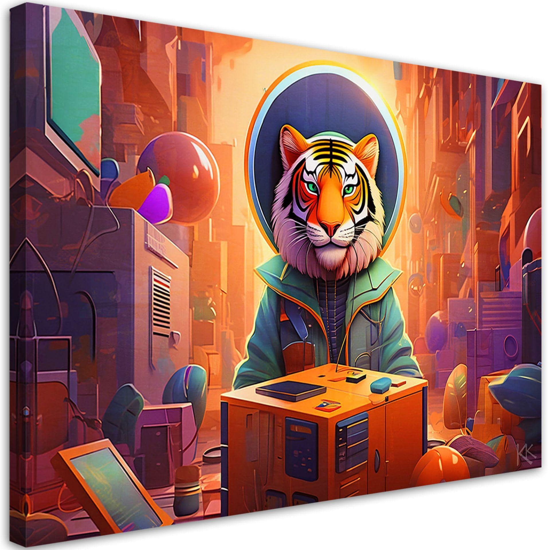 Canvasbillede, Abstrakt moderne tiger