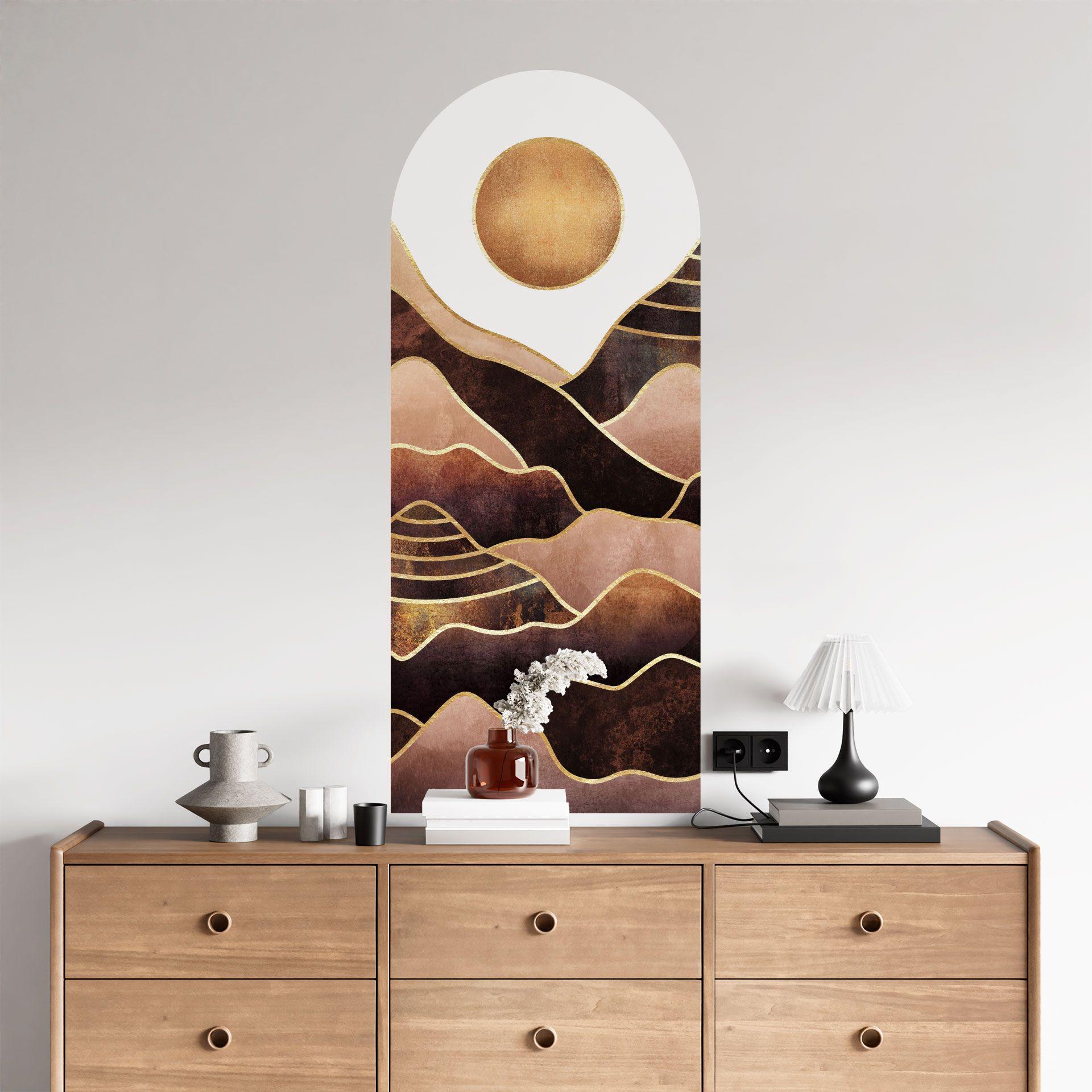 Wallsticker rundbue vægpanel solnedgang - Fredriksson - smal