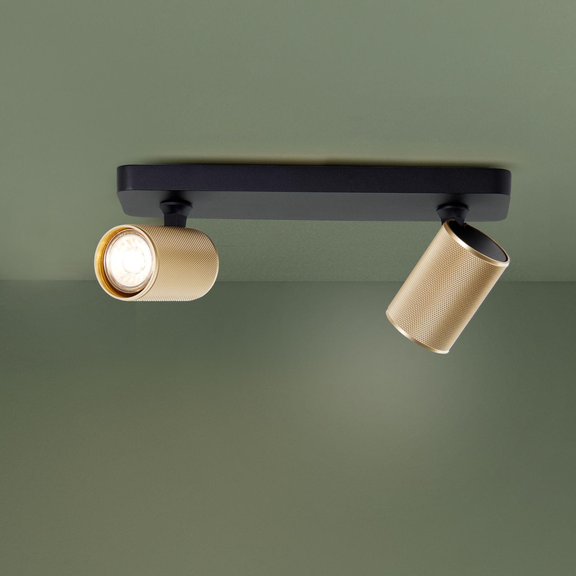 Spotbalken Leonardo, gold, 12,1 x 31 cm, Metall Spotleuchte