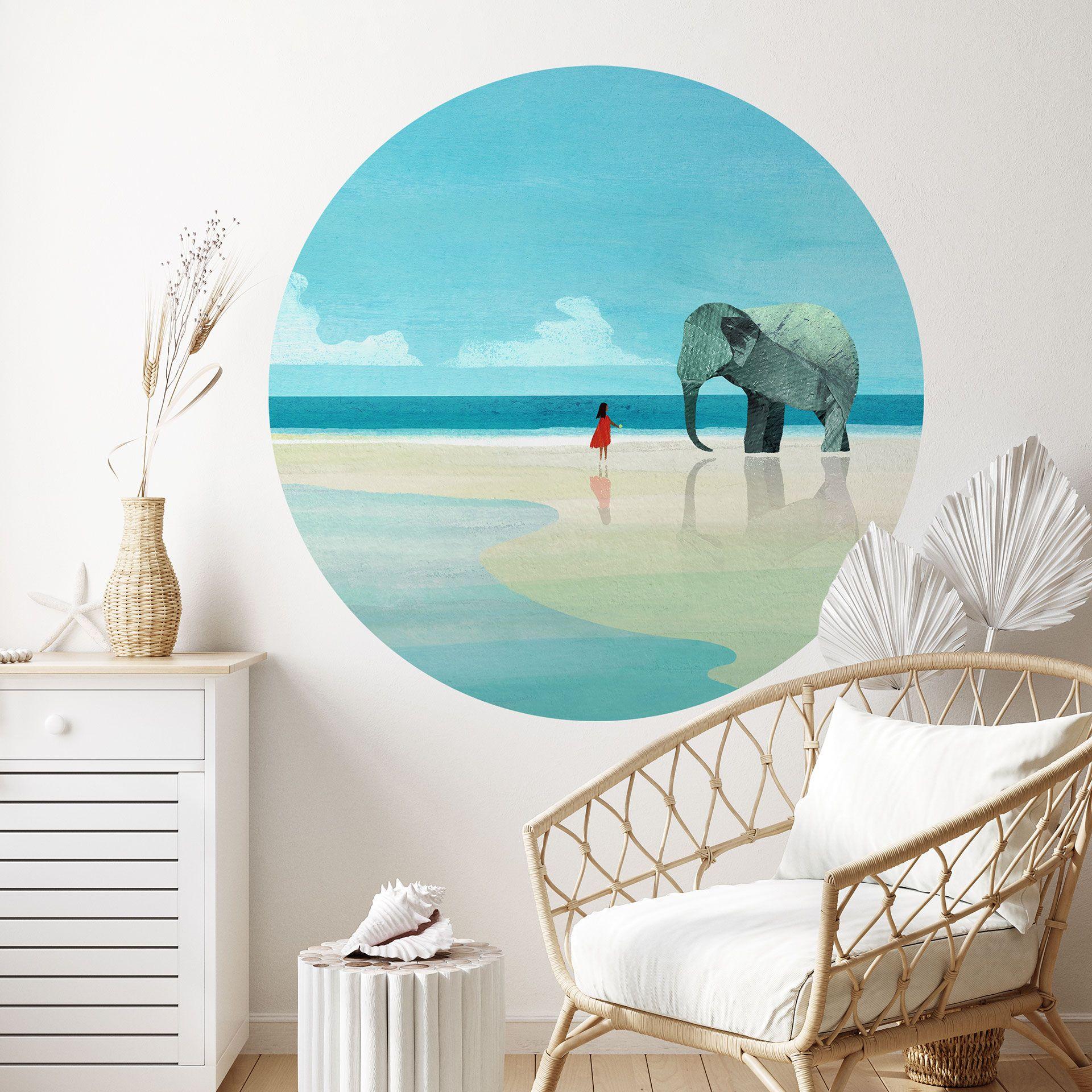 Wall Sticker Elefantstrand i Indien - Rivers