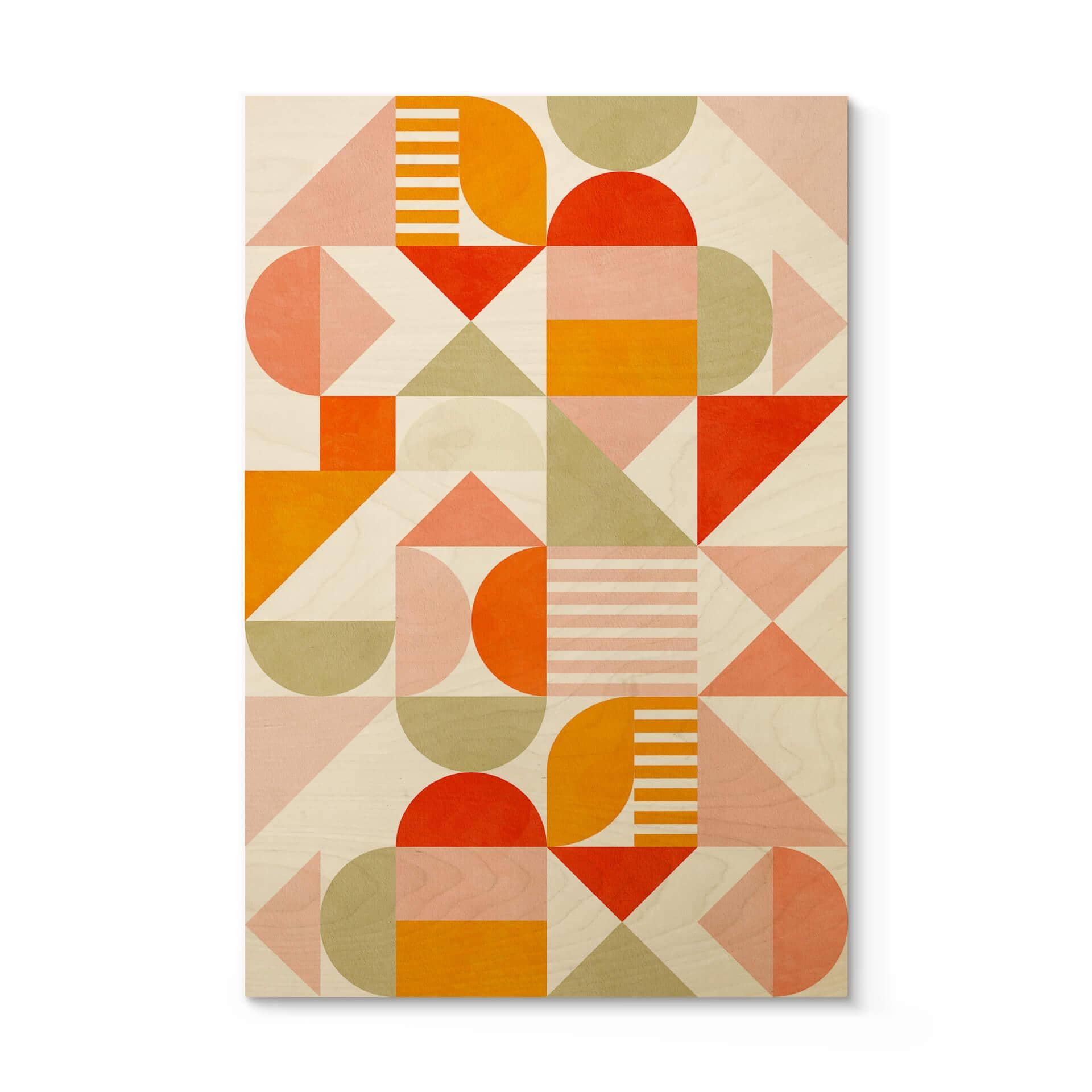 Træplakat Bré - Bauhaus Fun Pastel