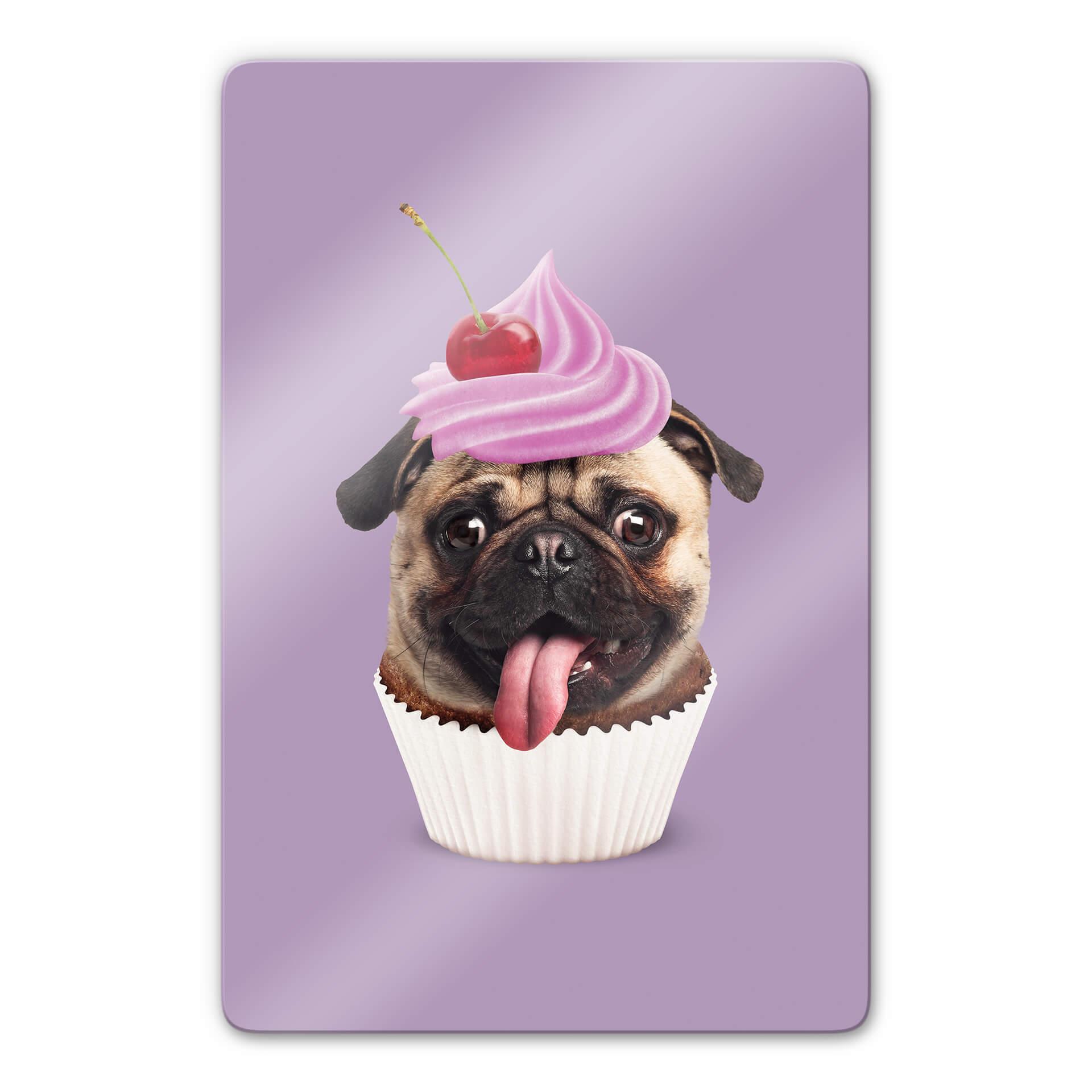 Glasschilderij Loose - Pugcake
