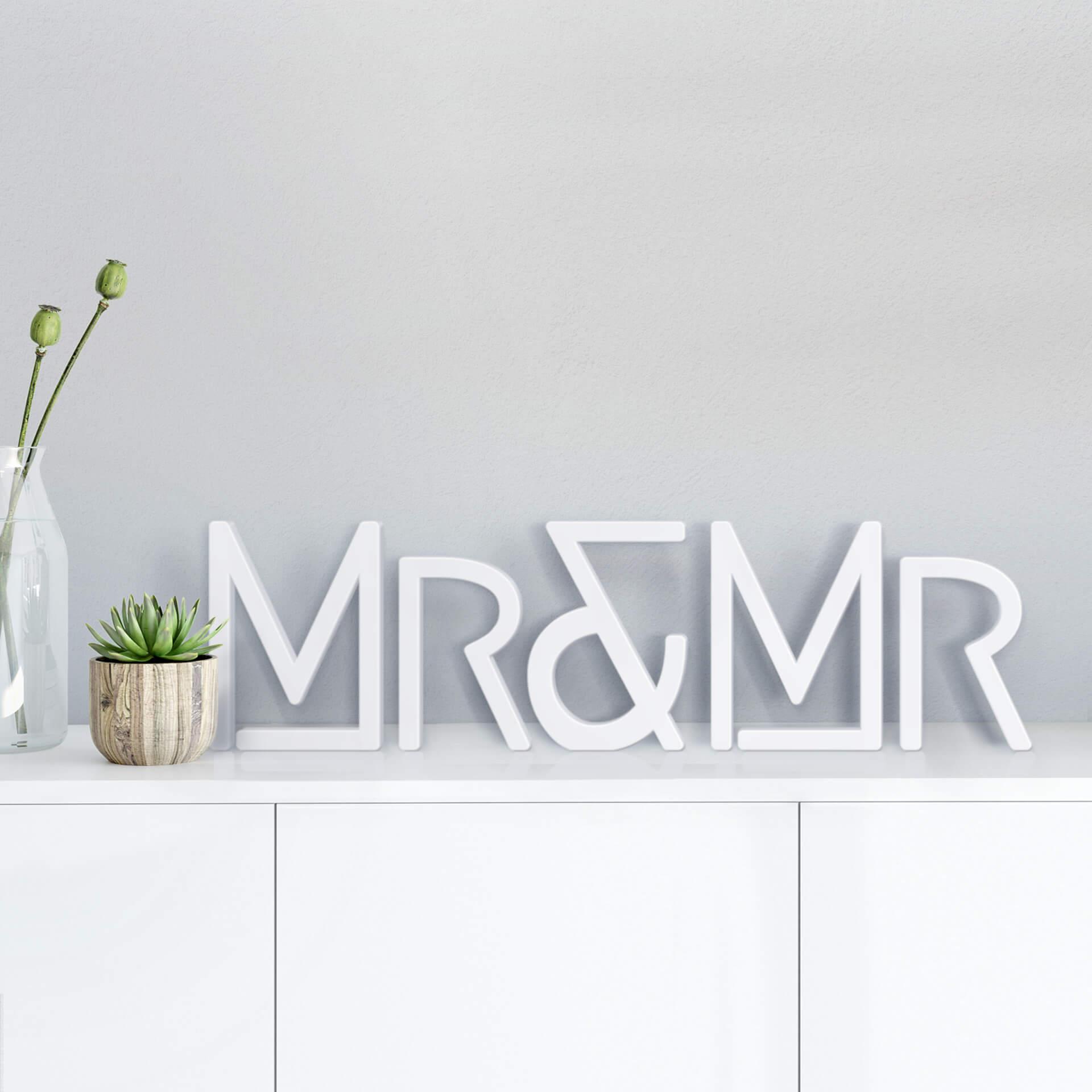 Letras decorativas 3D Mr & Mr modernas